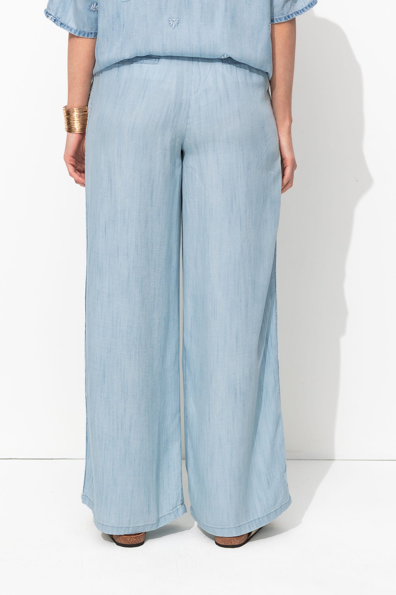 Pantalon large en lyocell