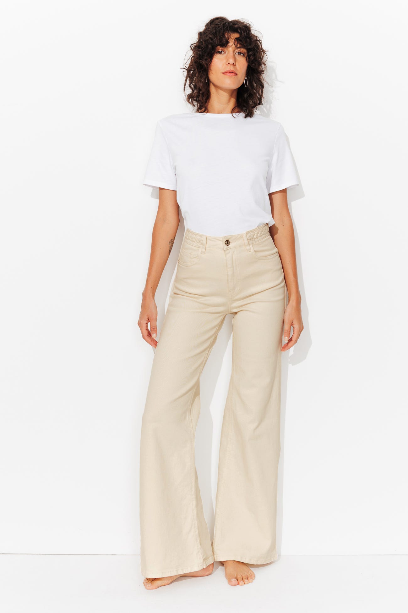 Pantalon flare taille haute