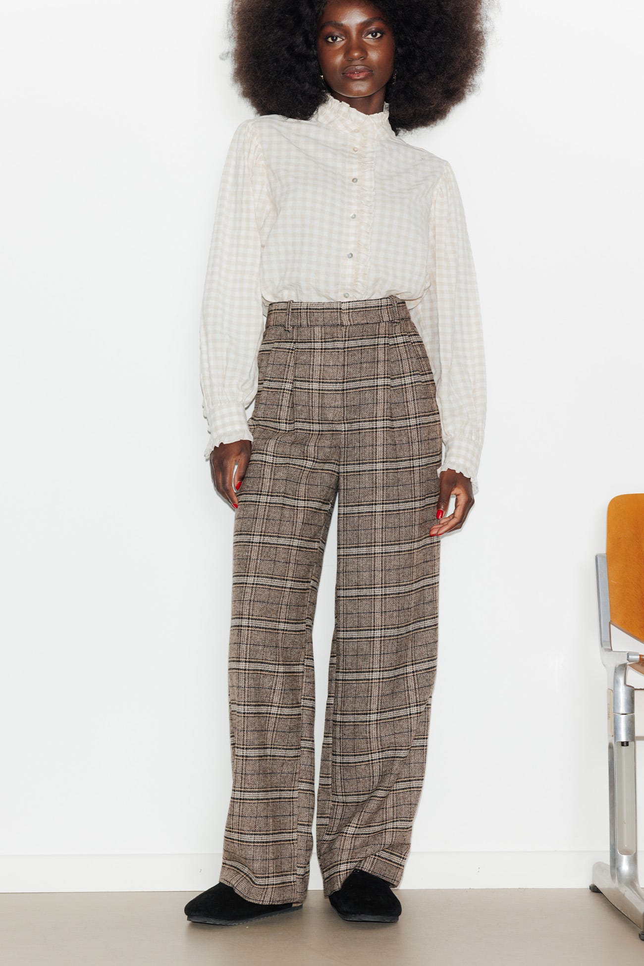Pantalón ancho de cuadros