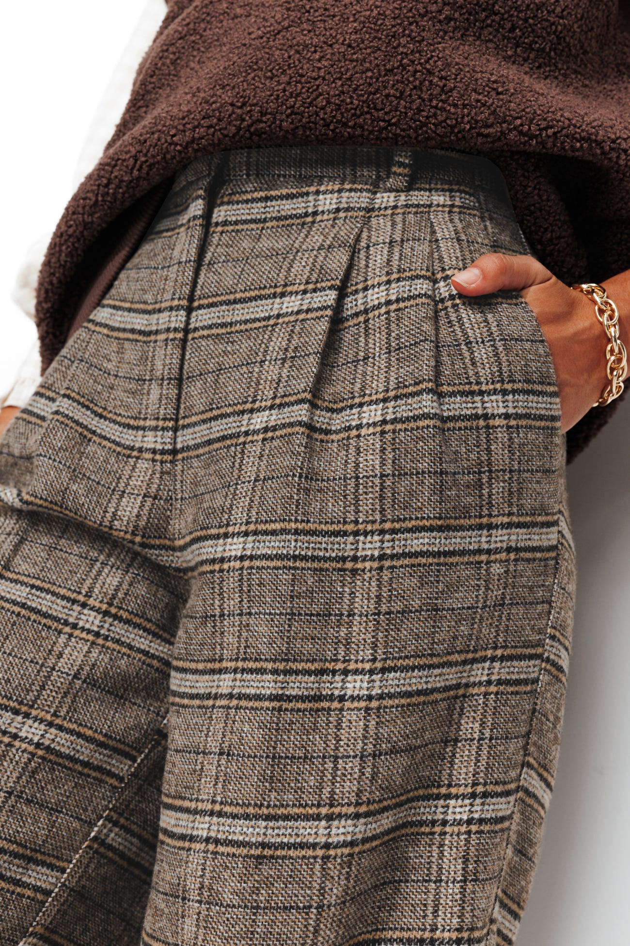 Pantalon large à carreaux