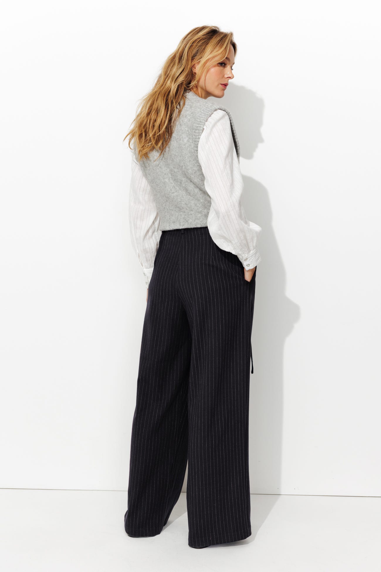 Pantalon très large rayé Femme