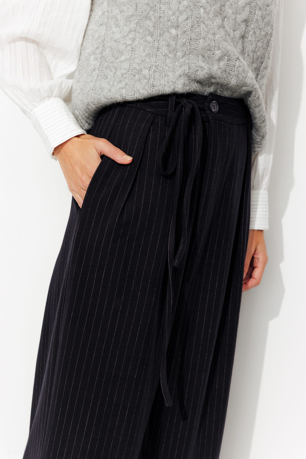 Pantalon très large rayé Femme