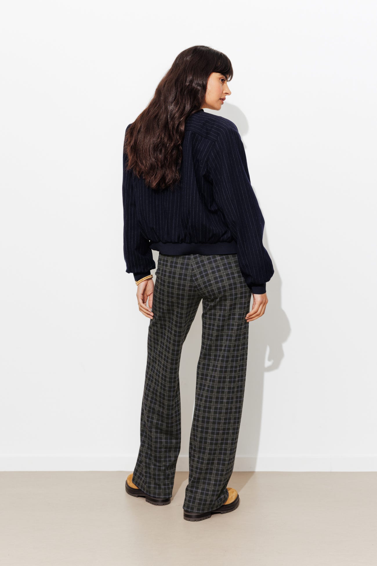 Pantalon à carreaux en milano