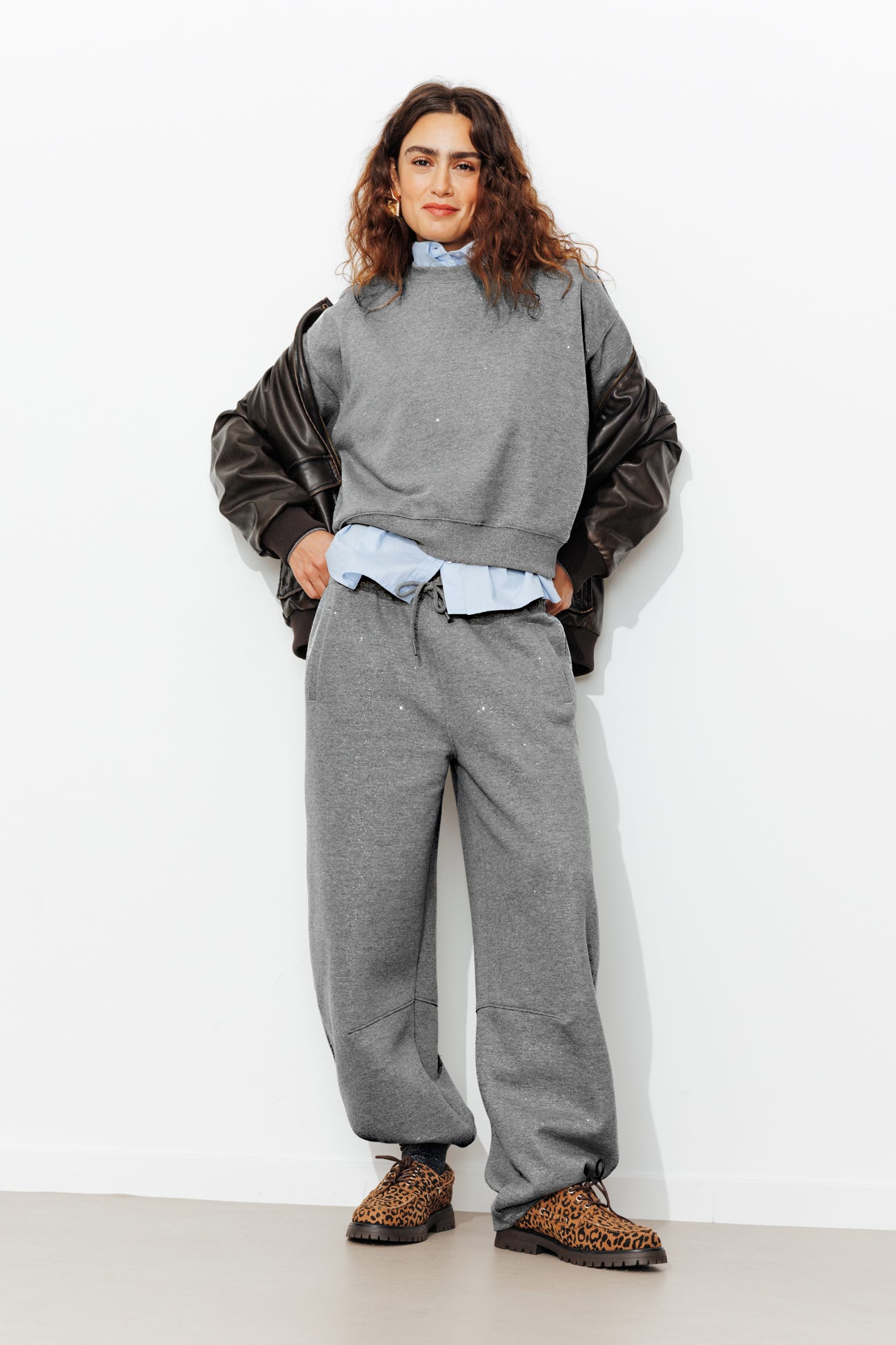 Jogging en molleton pailleté