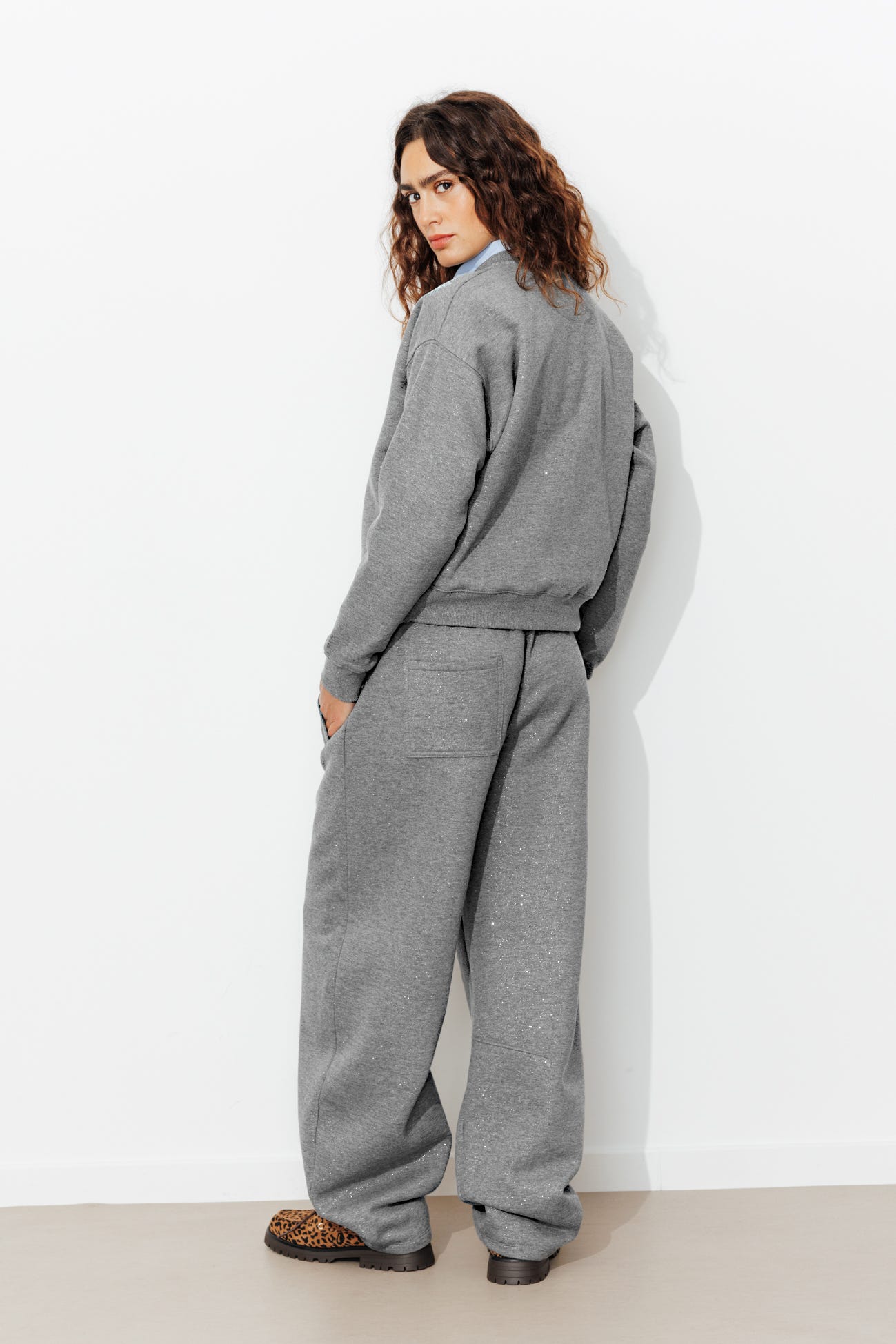 Jogging en molleton pailleté