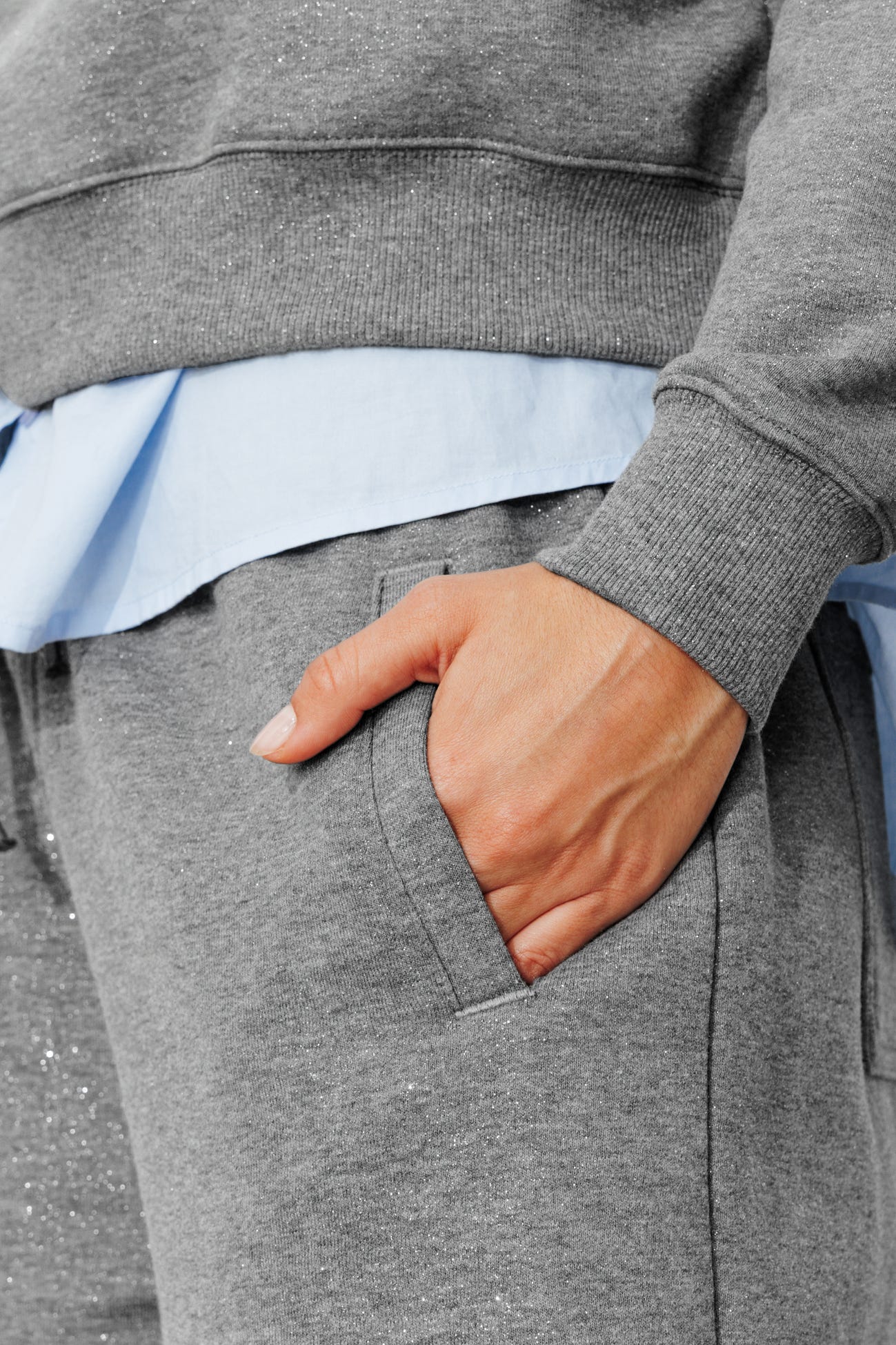 Jogging en molleton pailleté