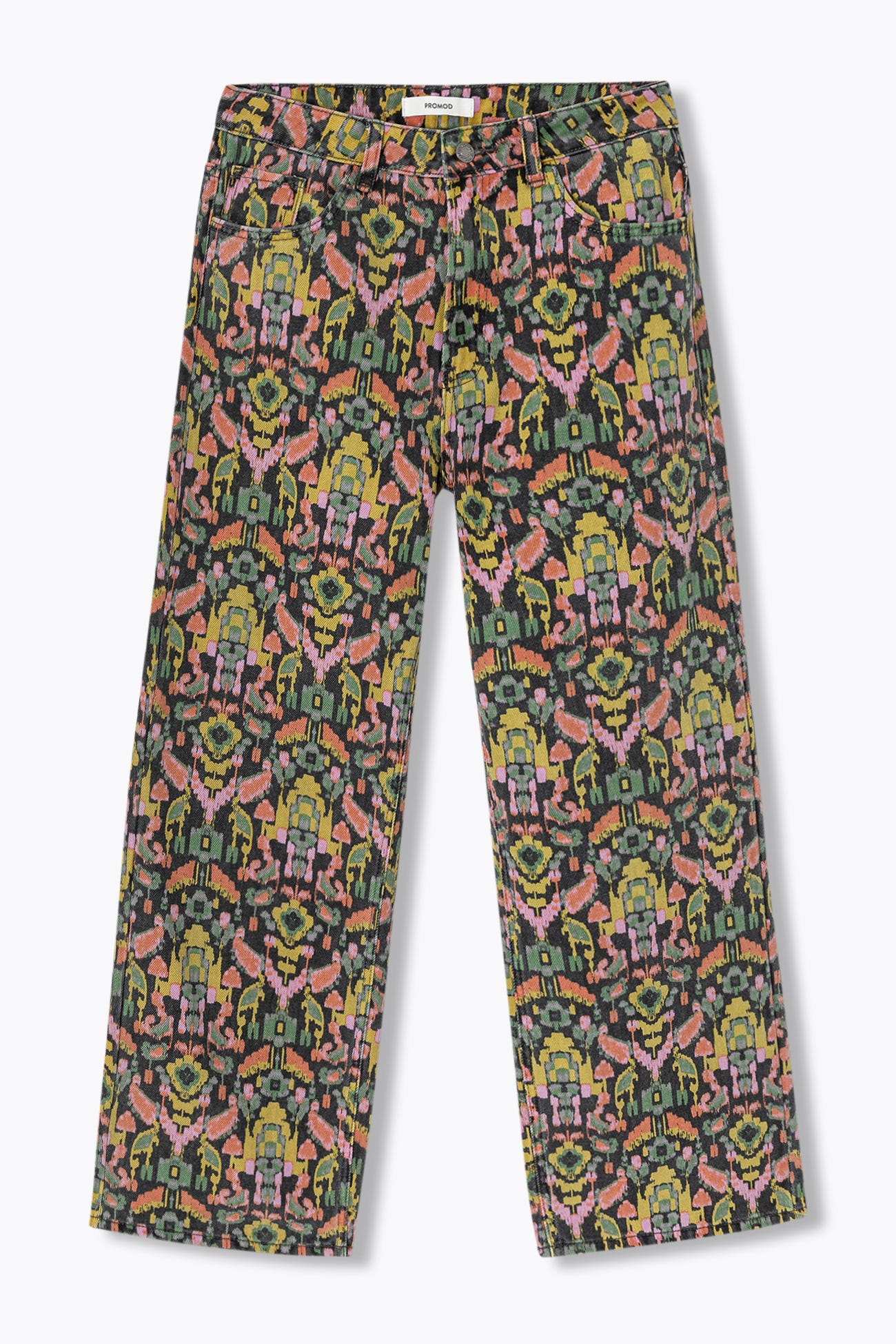 Pantalon en toile motif ikat