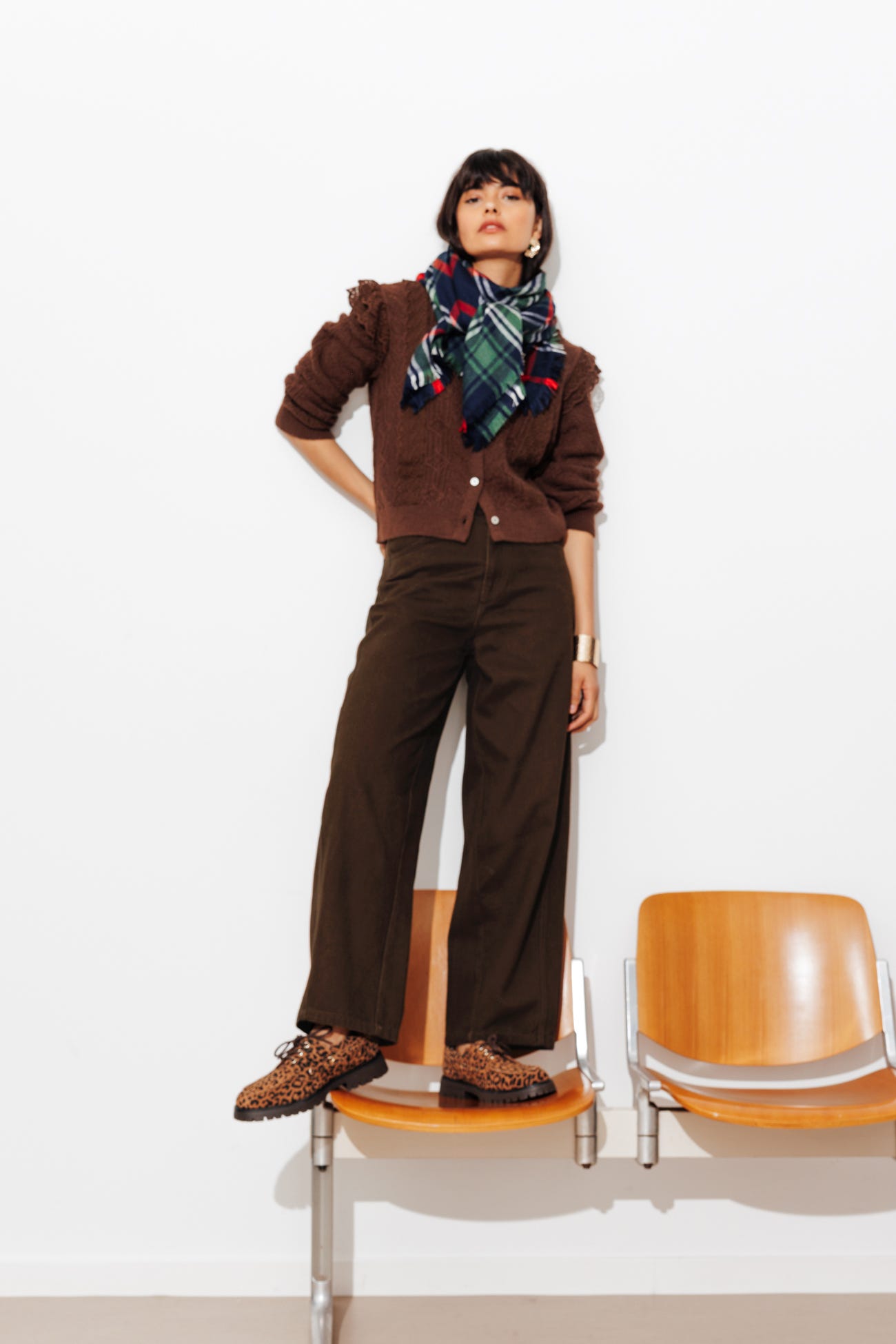 Pantalon barrel taille haute