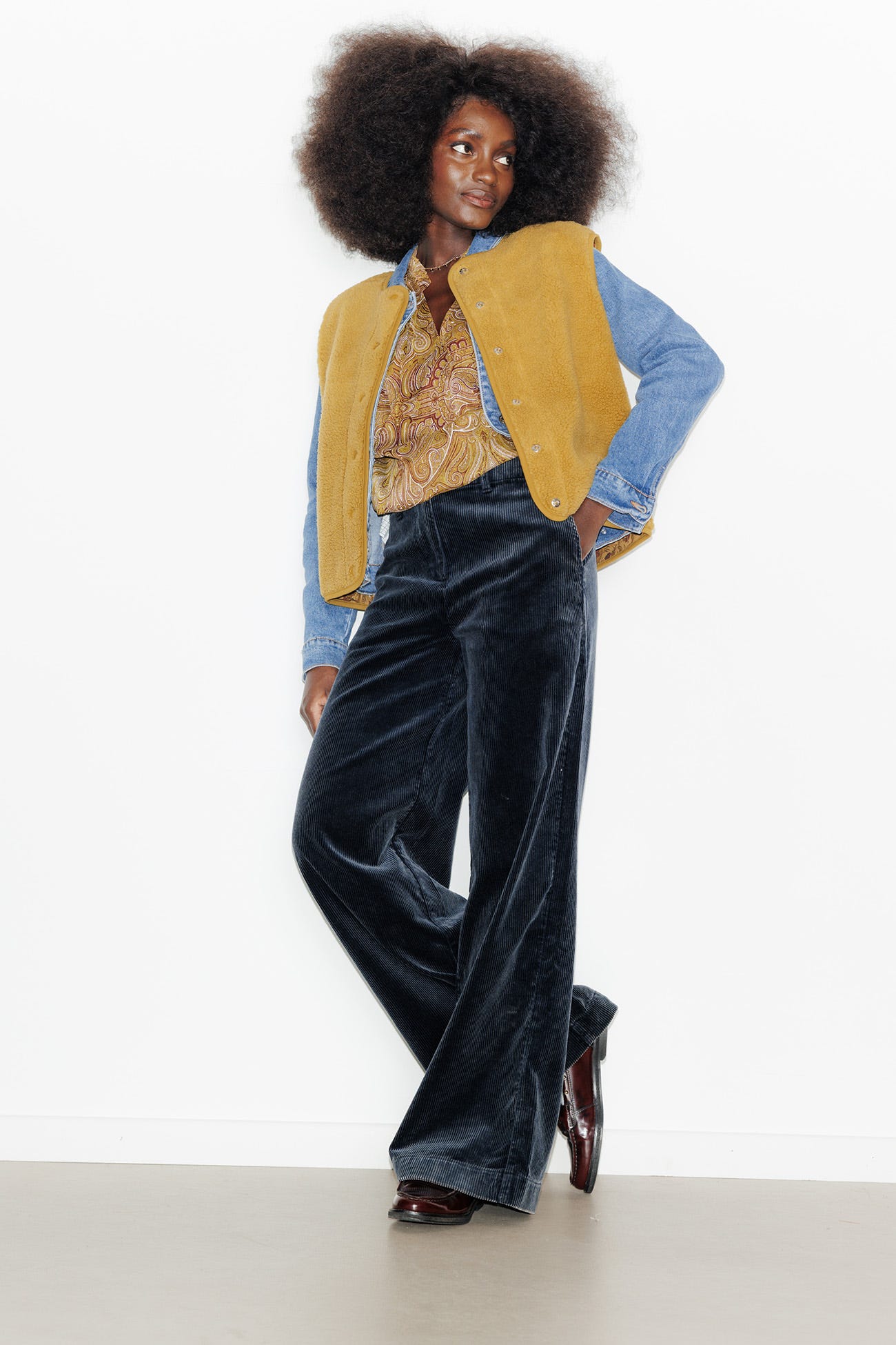 Wideleg corduroy trousers