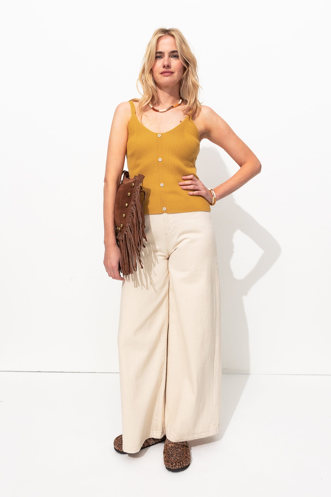 Top in maglia a costine