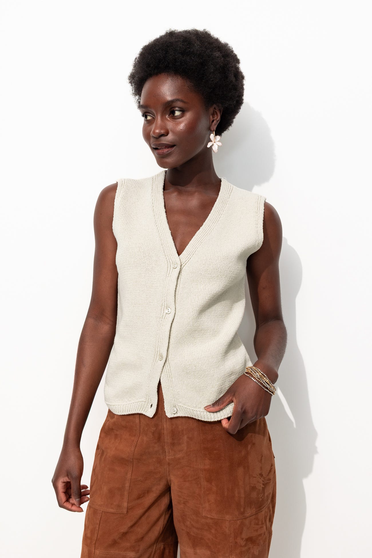 Cardigan smanicato
