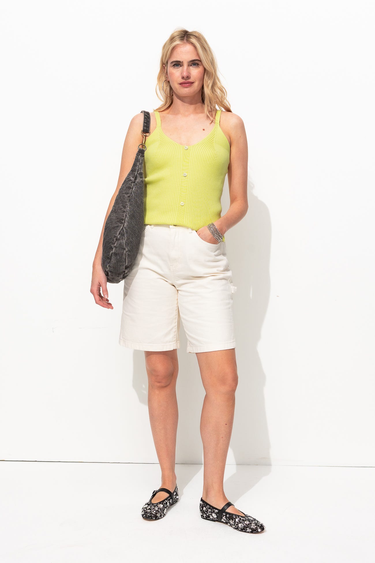 Top en maille côtelée Femme