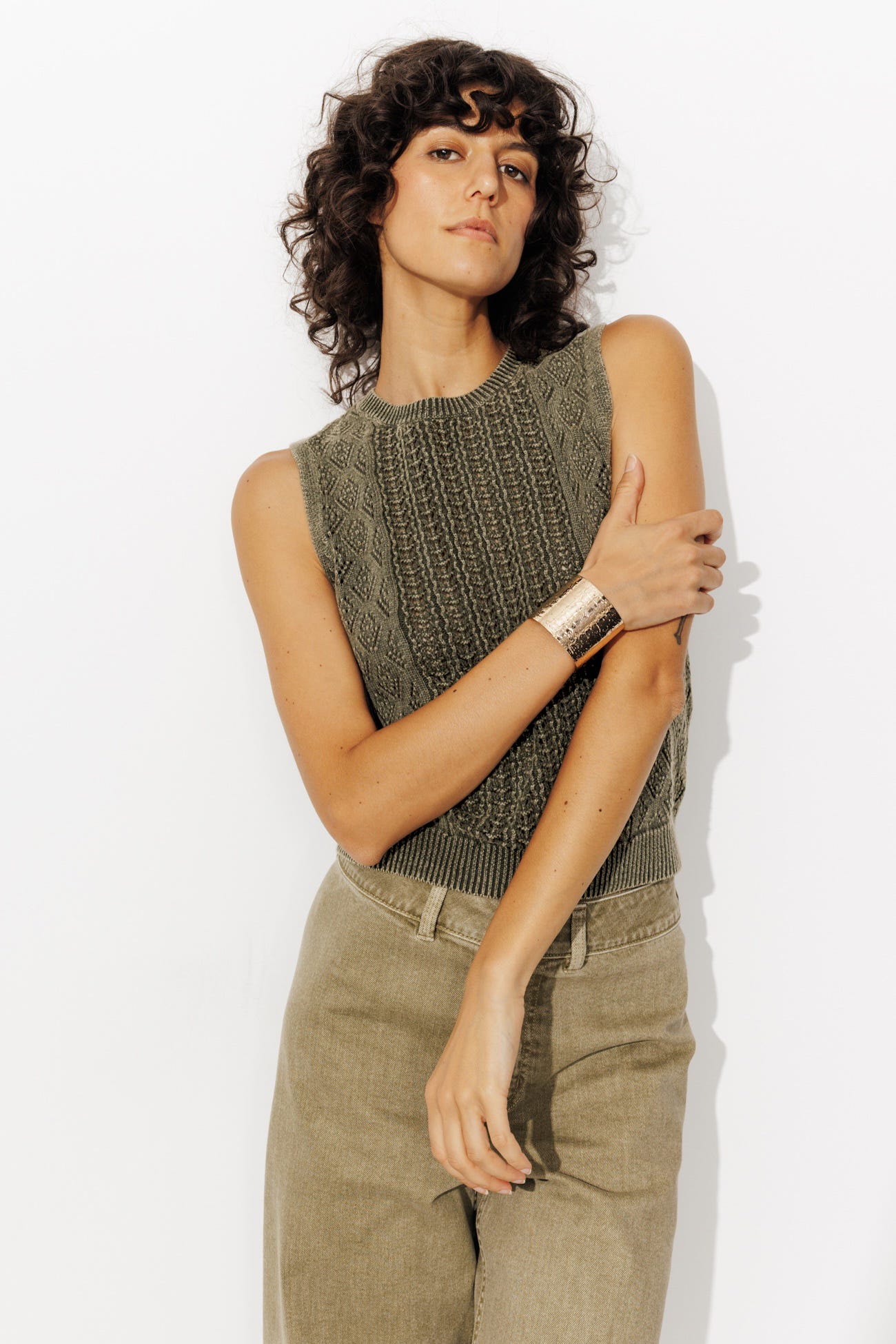 Pull-débardeur torsadé Femme