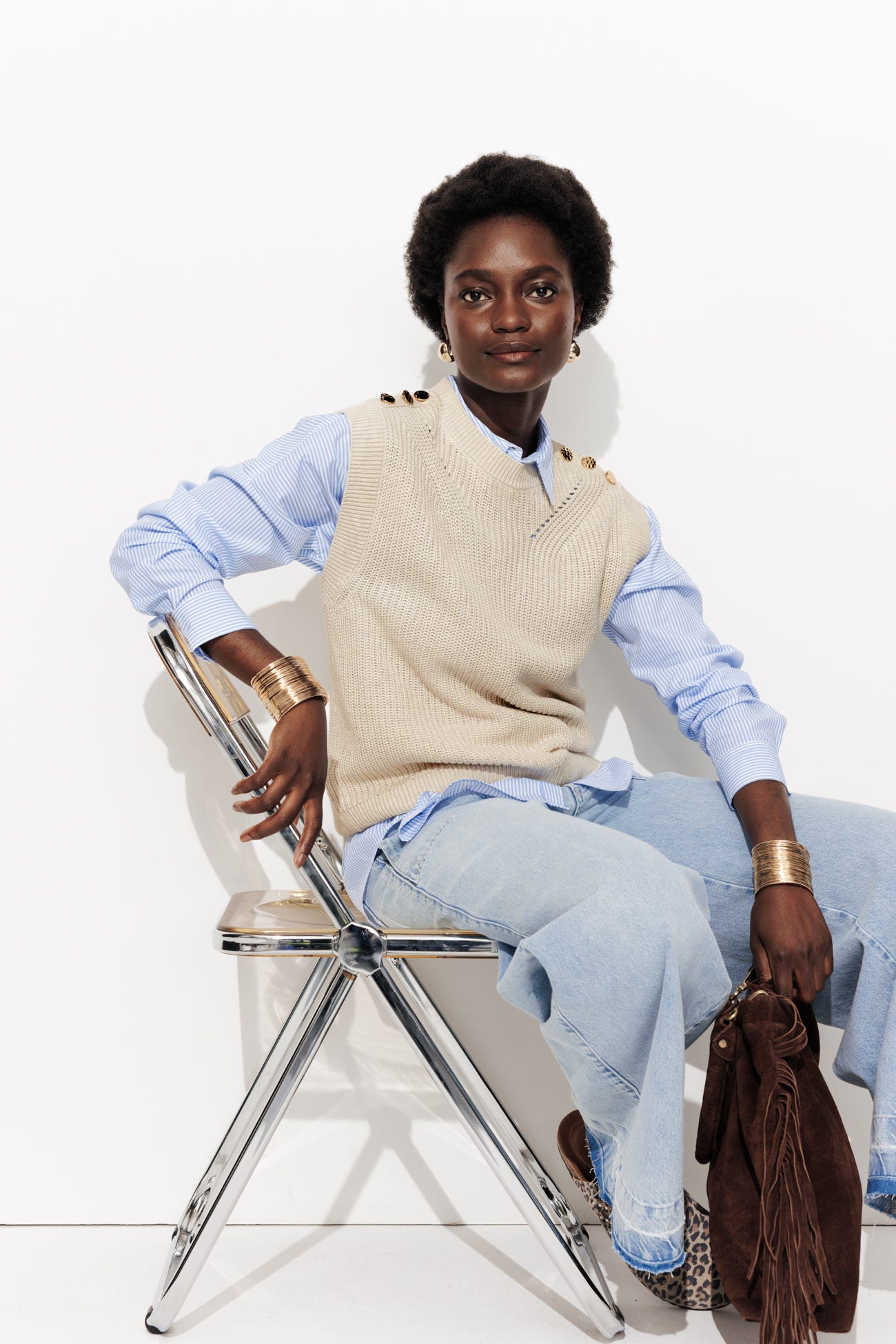 Pull-débardeur côtelé Femme