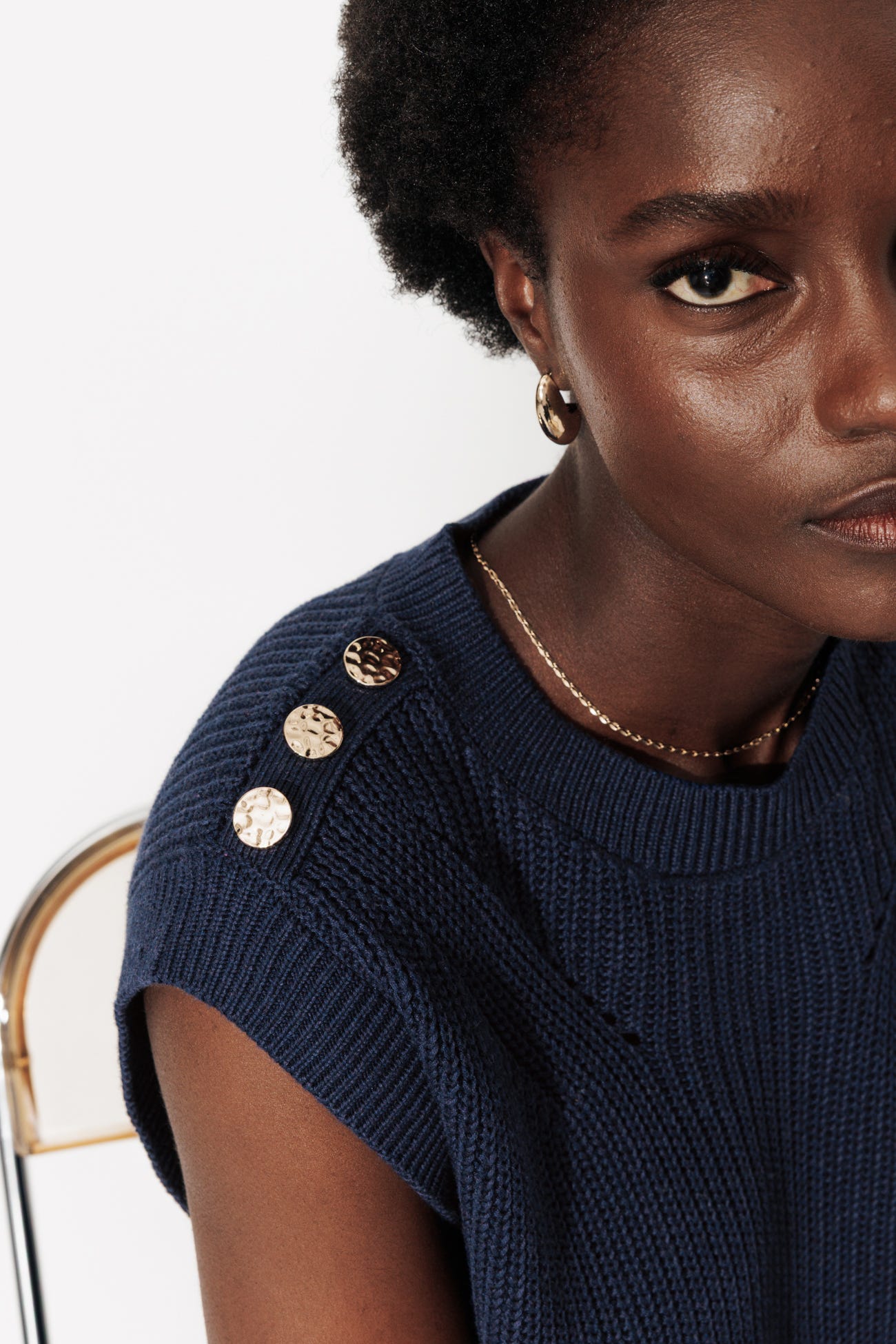Pull-débardeur côtelé Femme