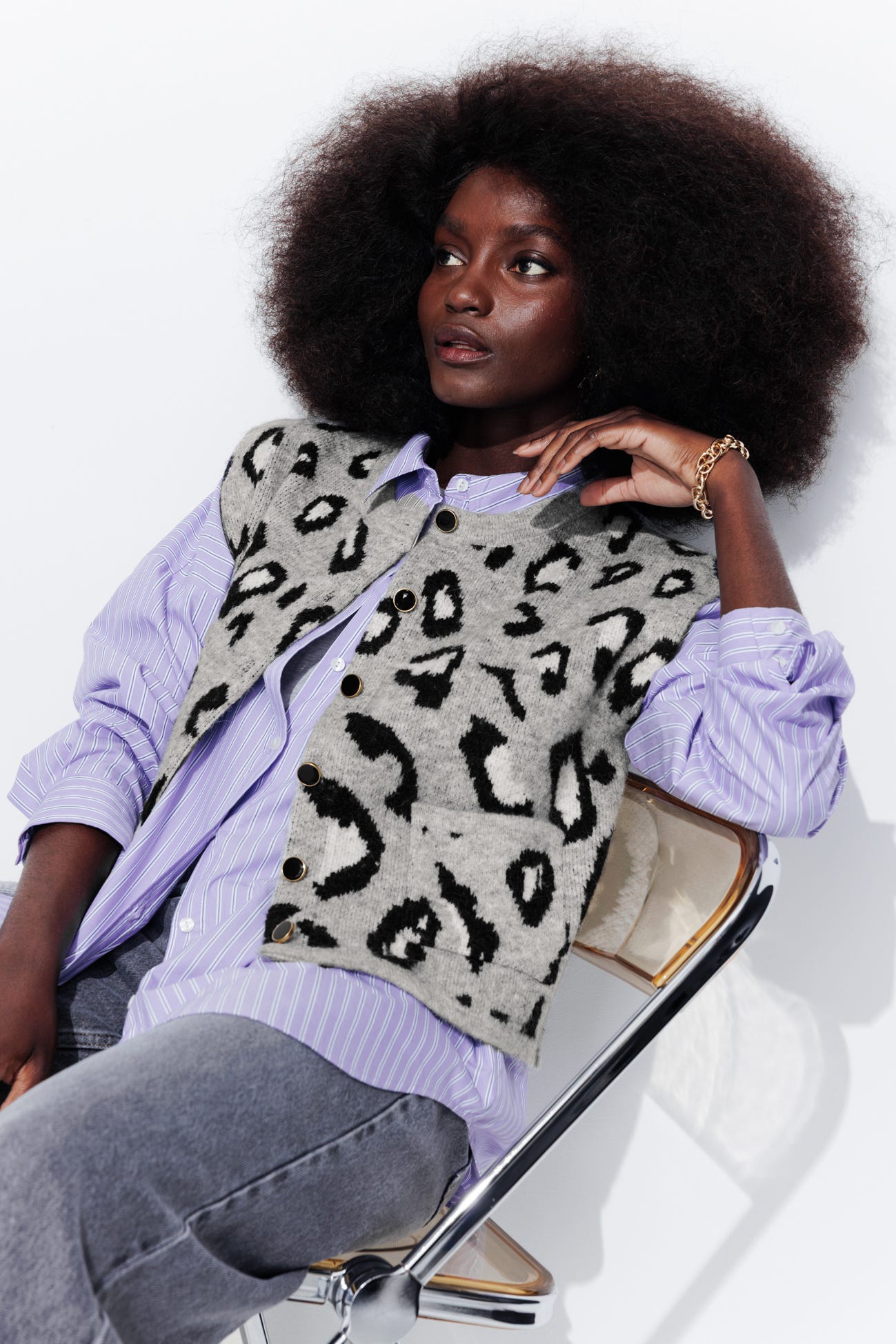 Gilet sans manches léopard