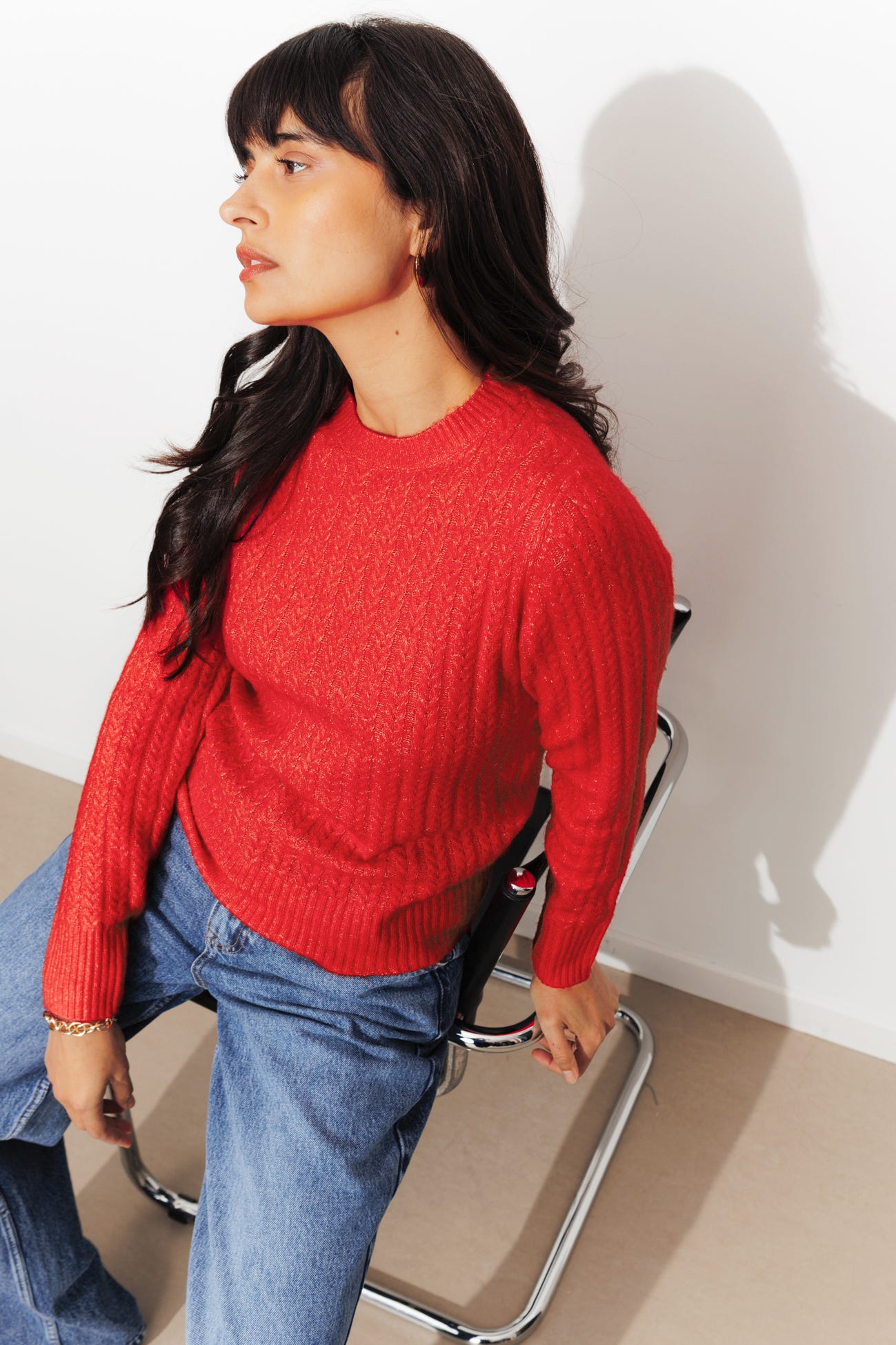 Pull torsadé col rond Femme