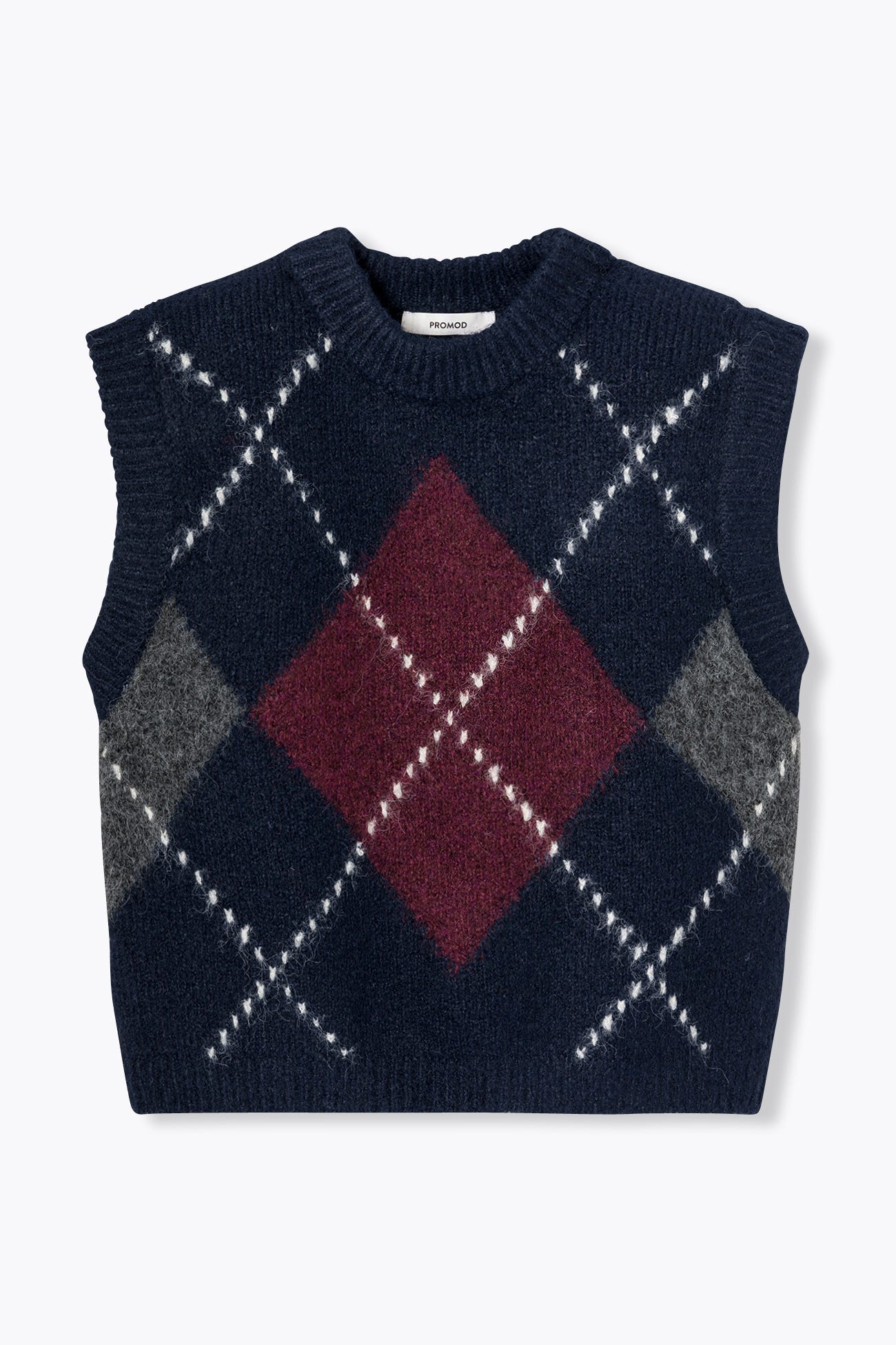 Maglia smanicata motivo Argyle