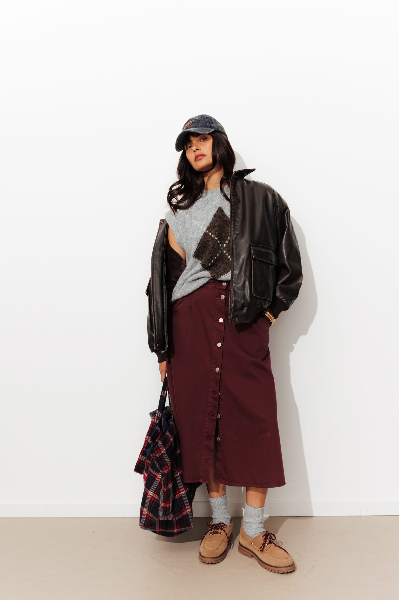 Pull sans manches argyle