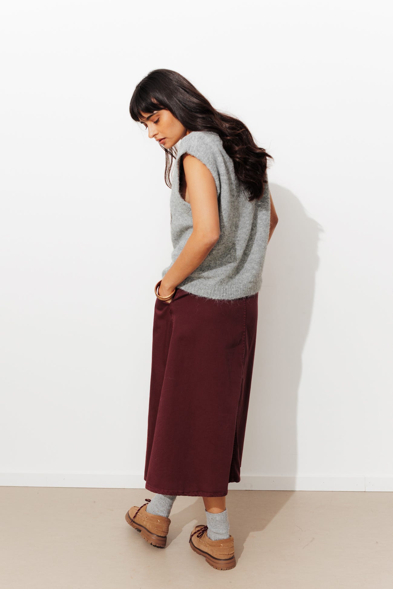 Pull sans manches argyle