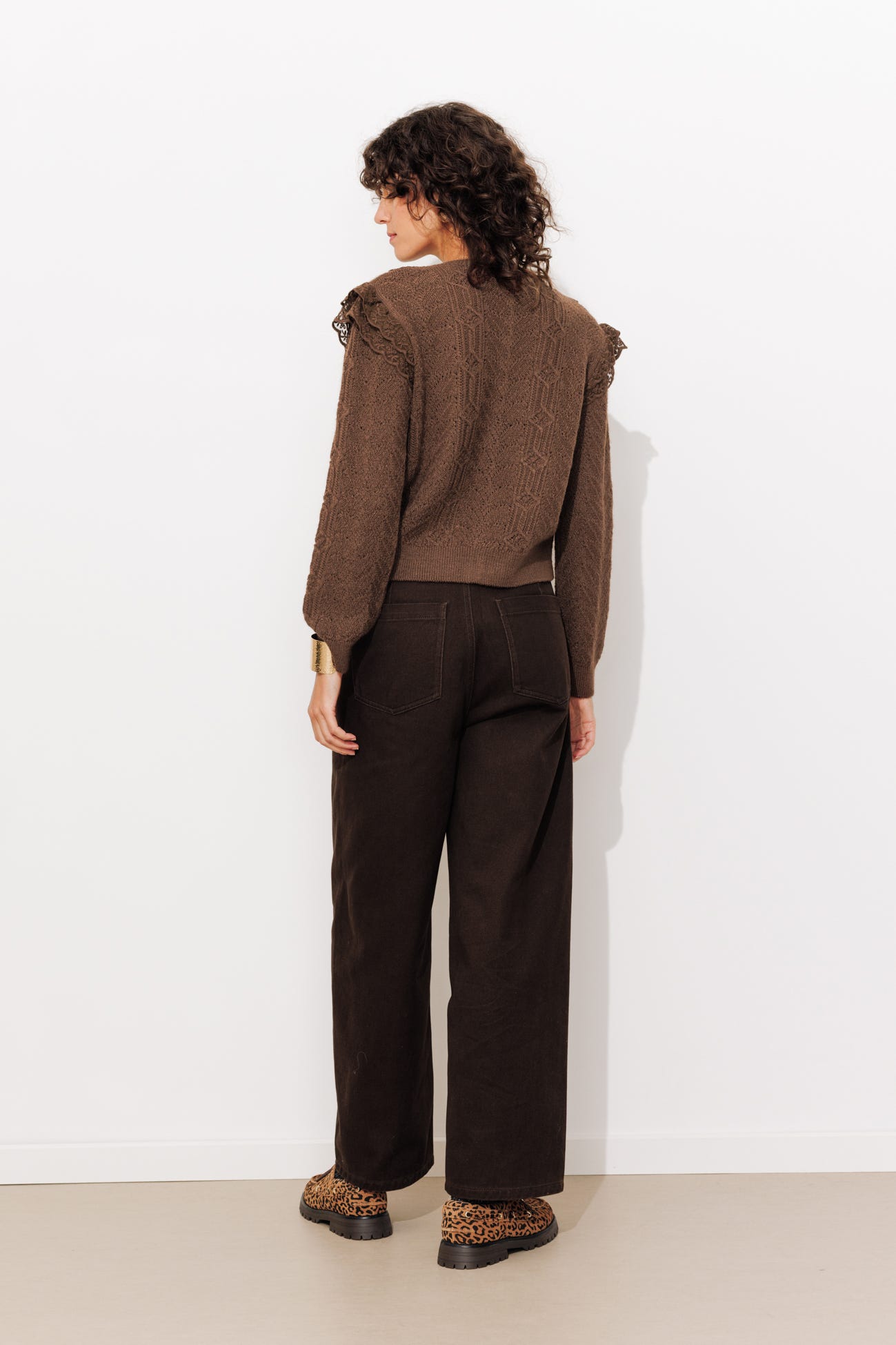 Cardigan à volants dentelle