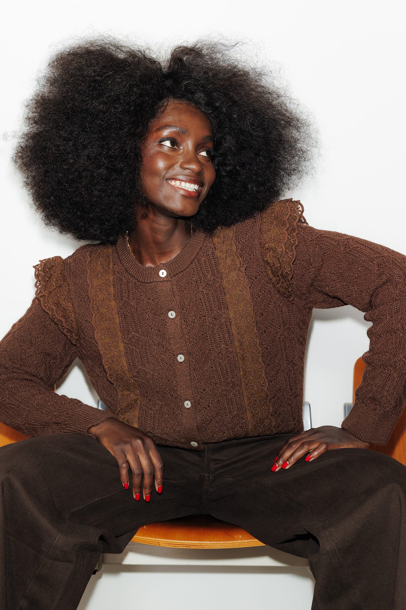 Cardigan à volants dentelle