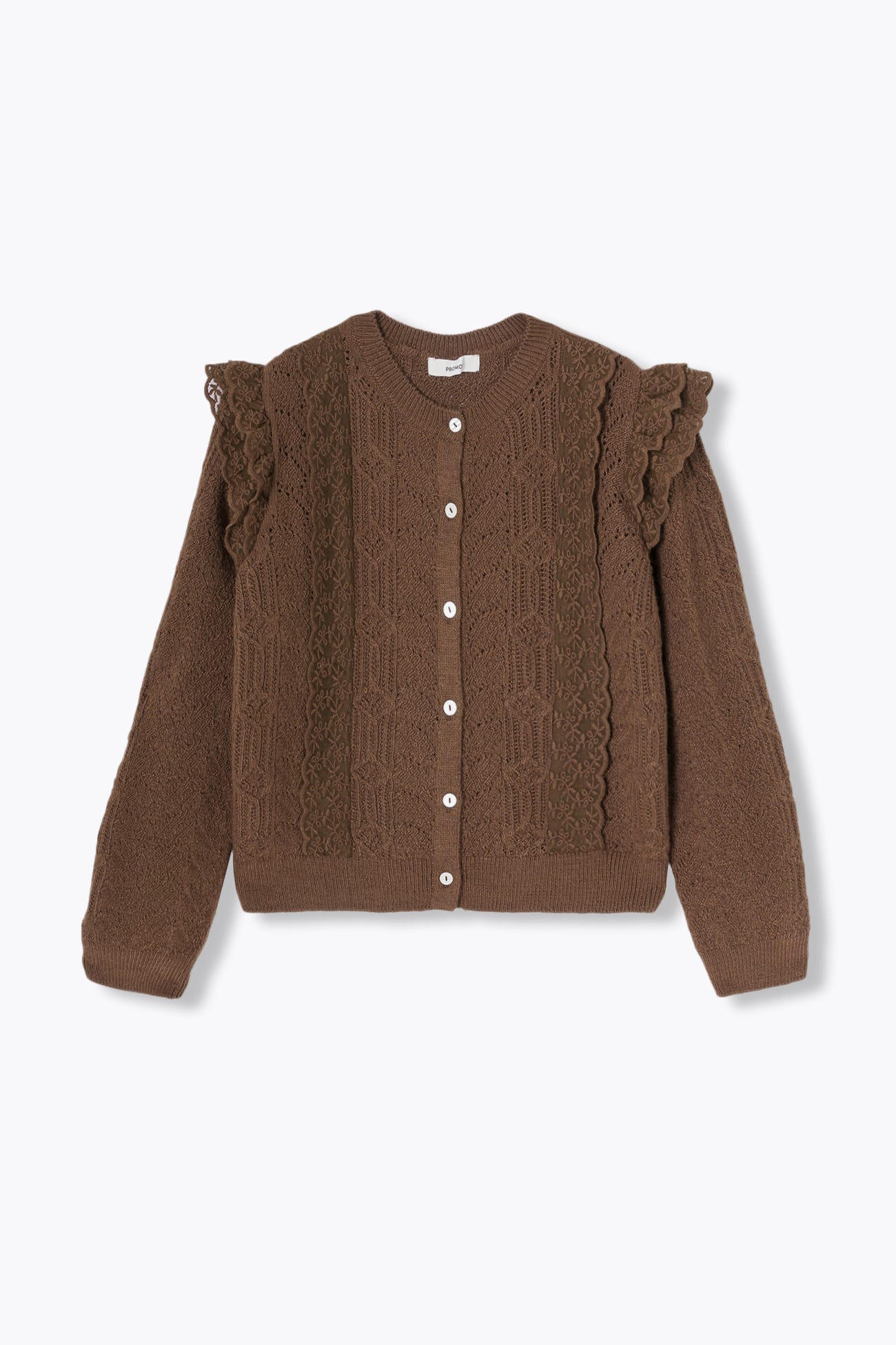 Cardigan à volants dentelle