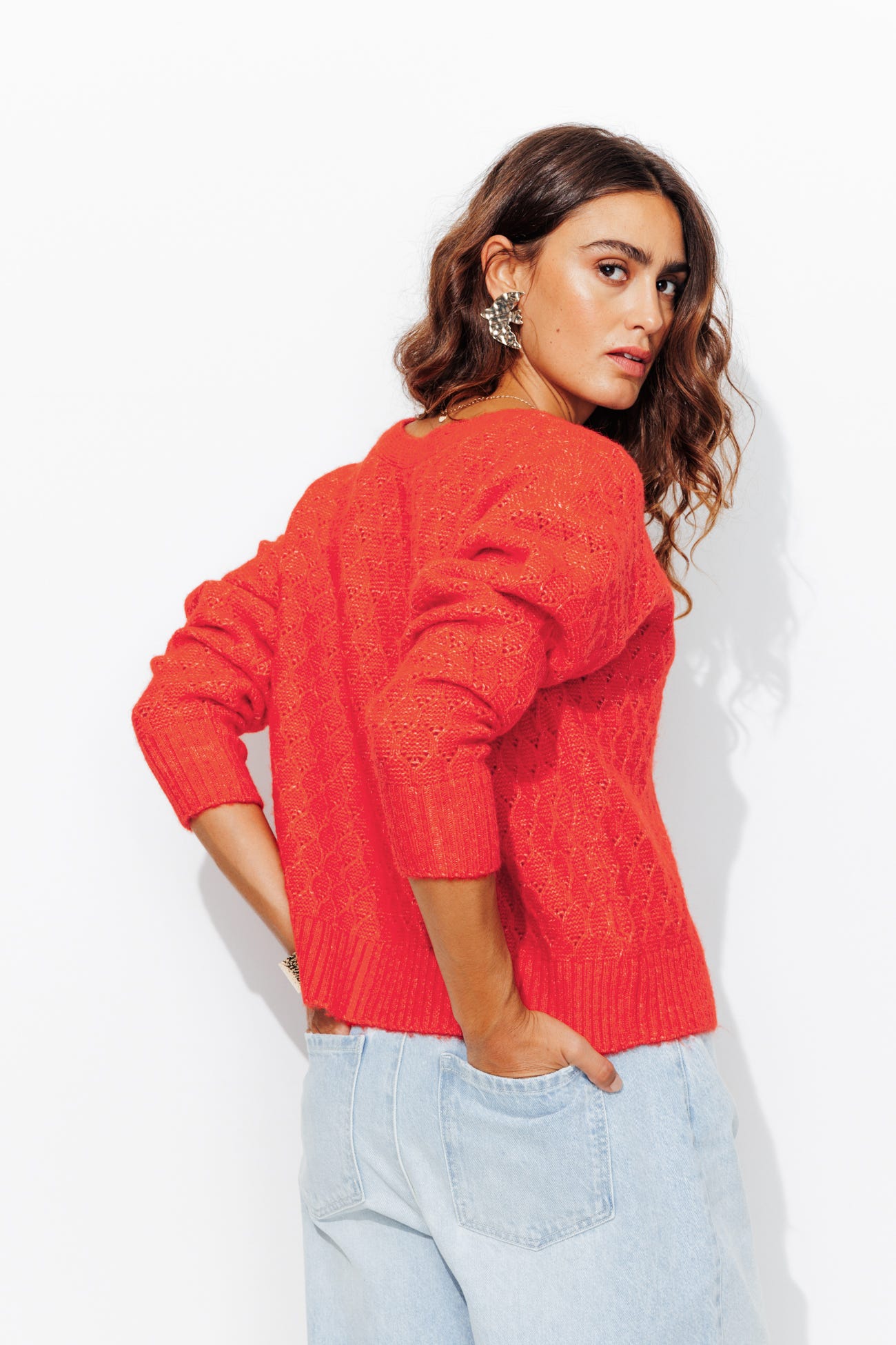 Cardigan torsadé recto-verso