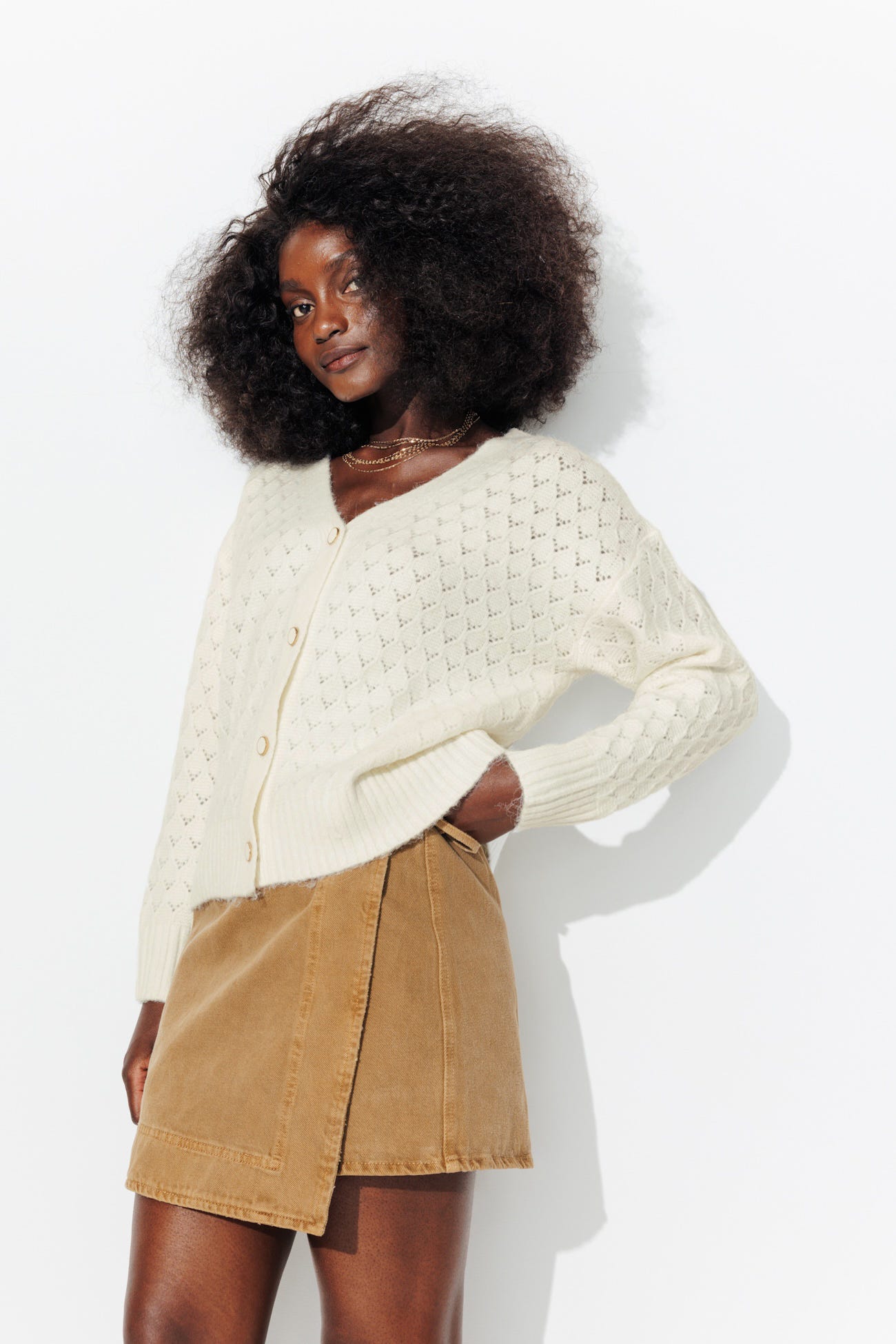Cardigan torsadé recto-verso