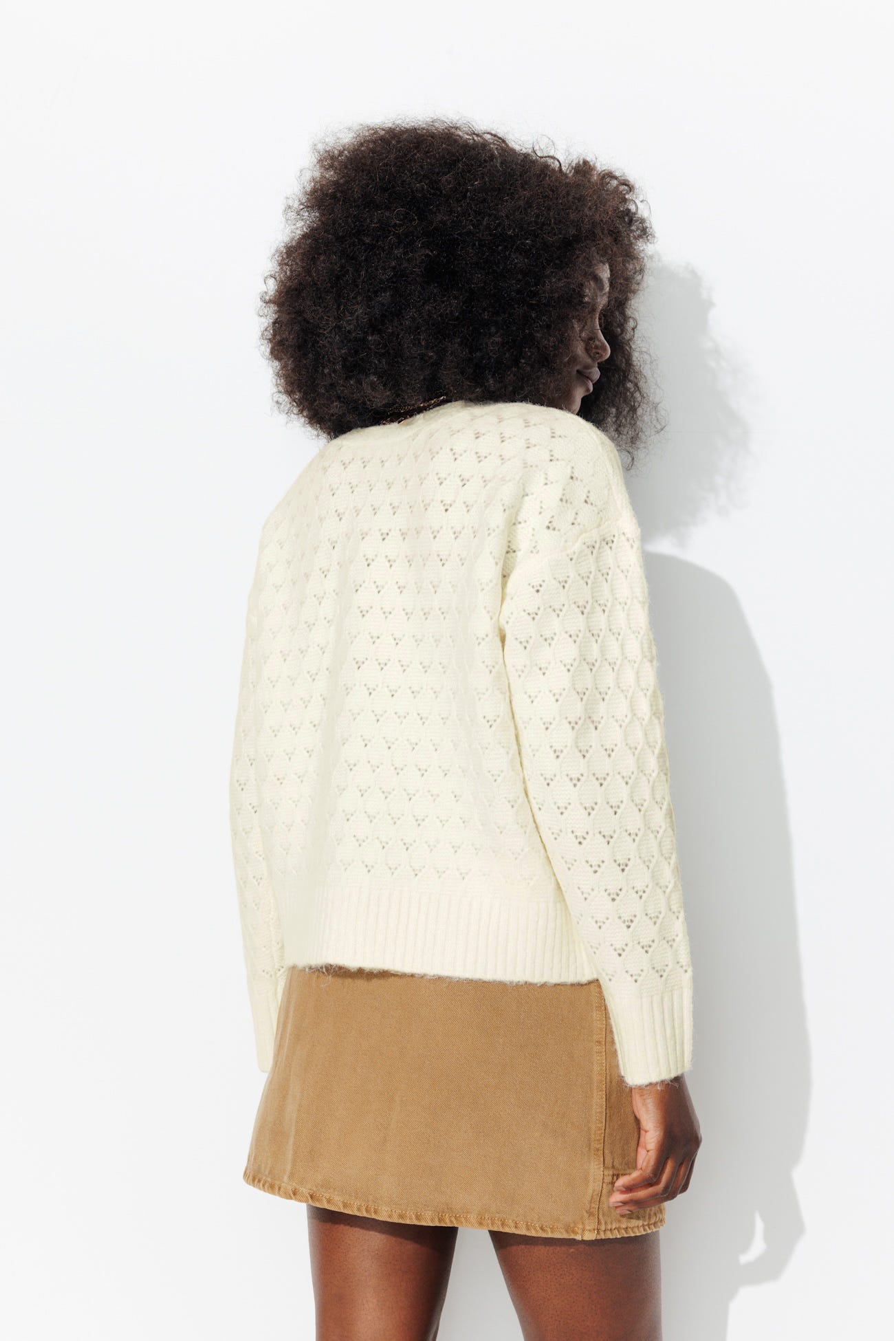 Cardigan torsadé recto-verso
