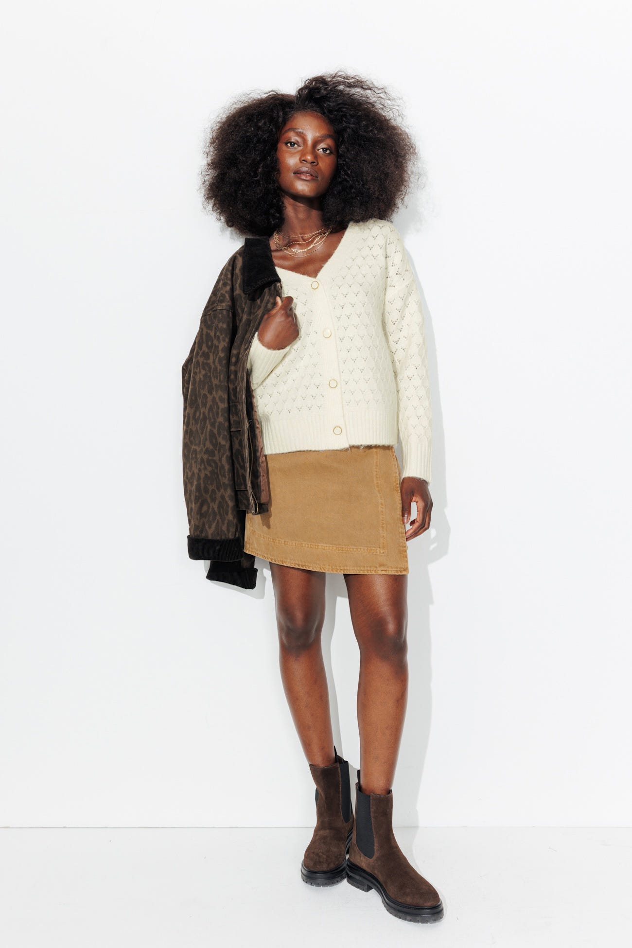 Cardigan torsadé recto-verso