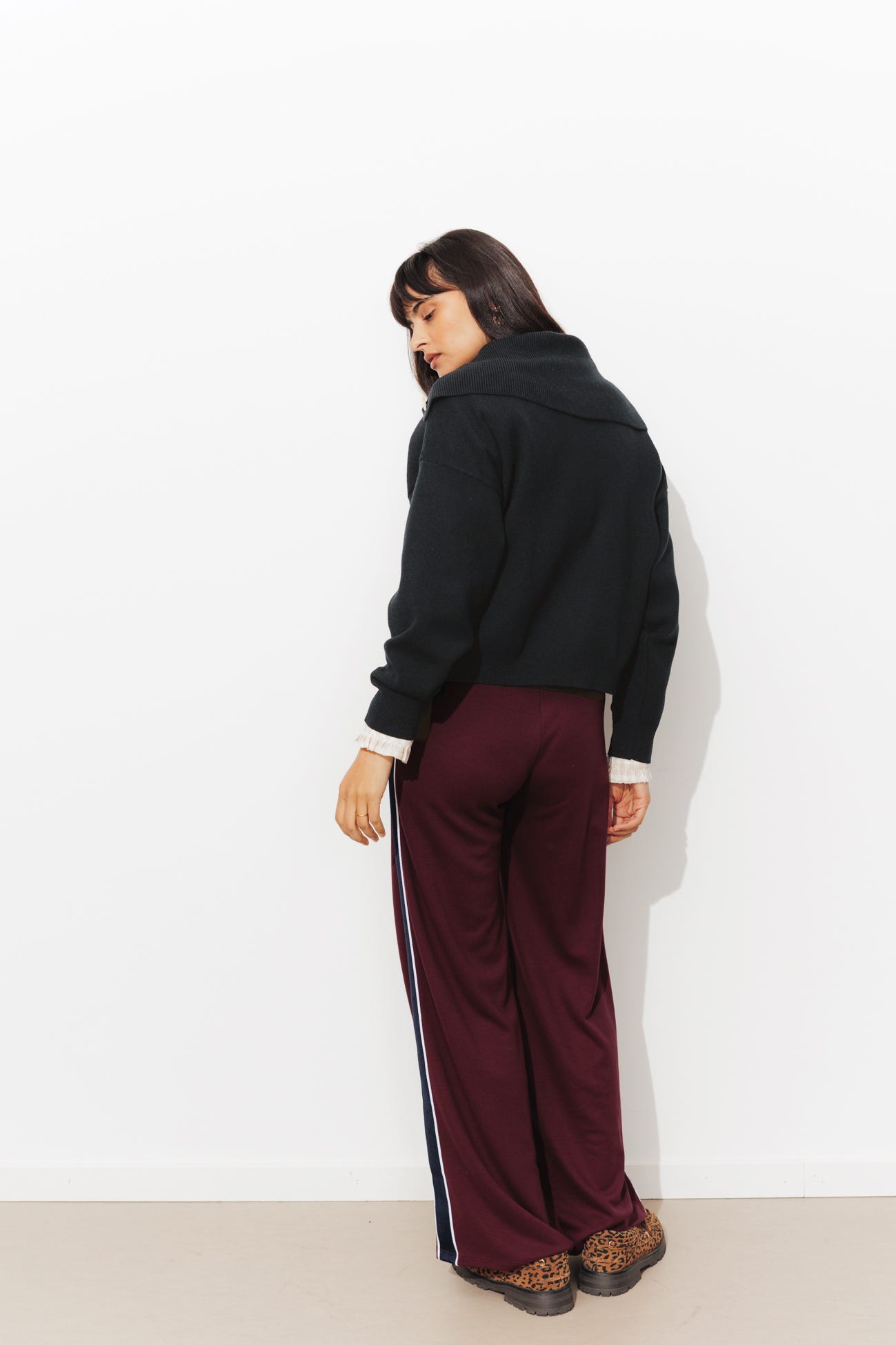 Pull marin col boutonné