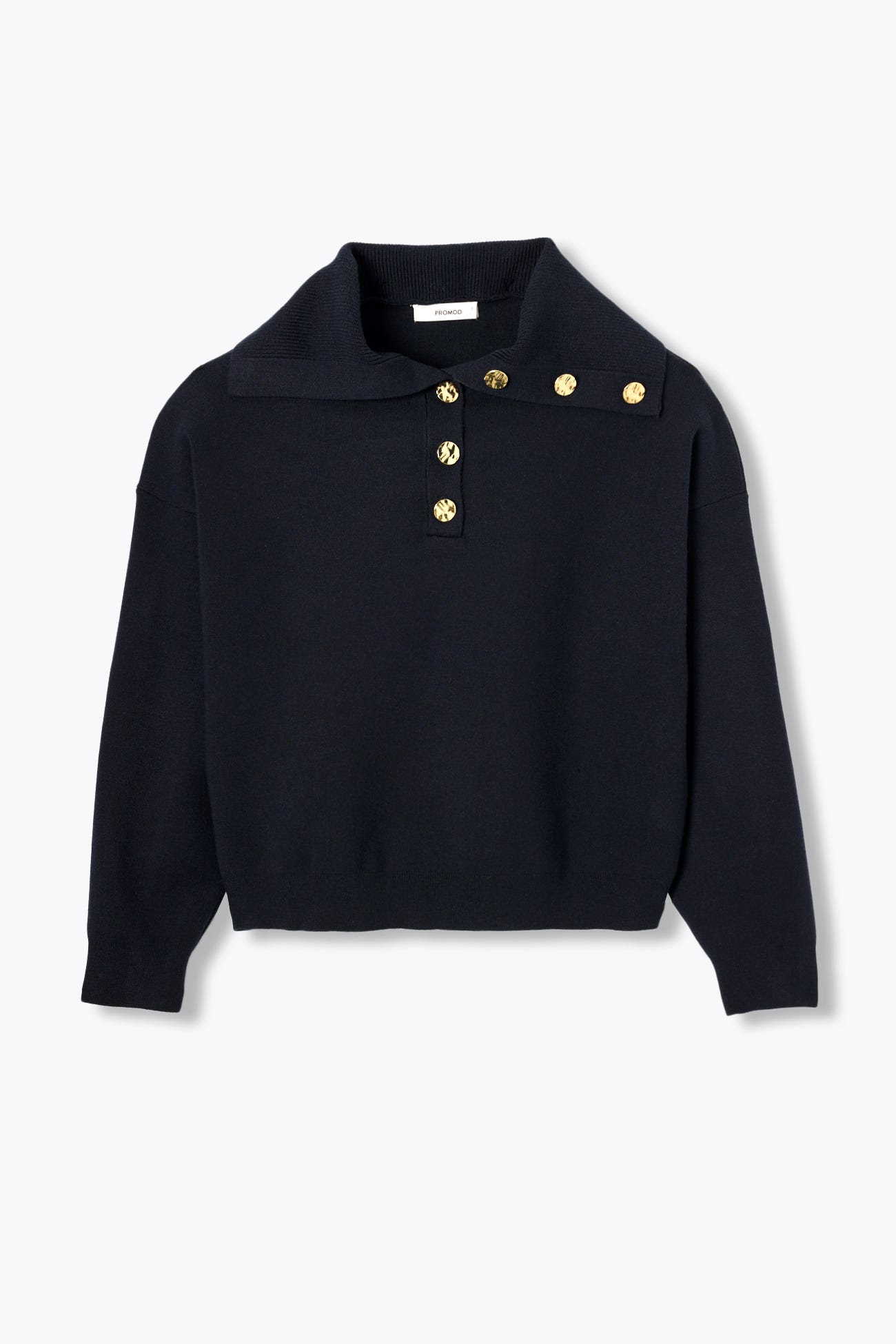 Pull marin col boutonné