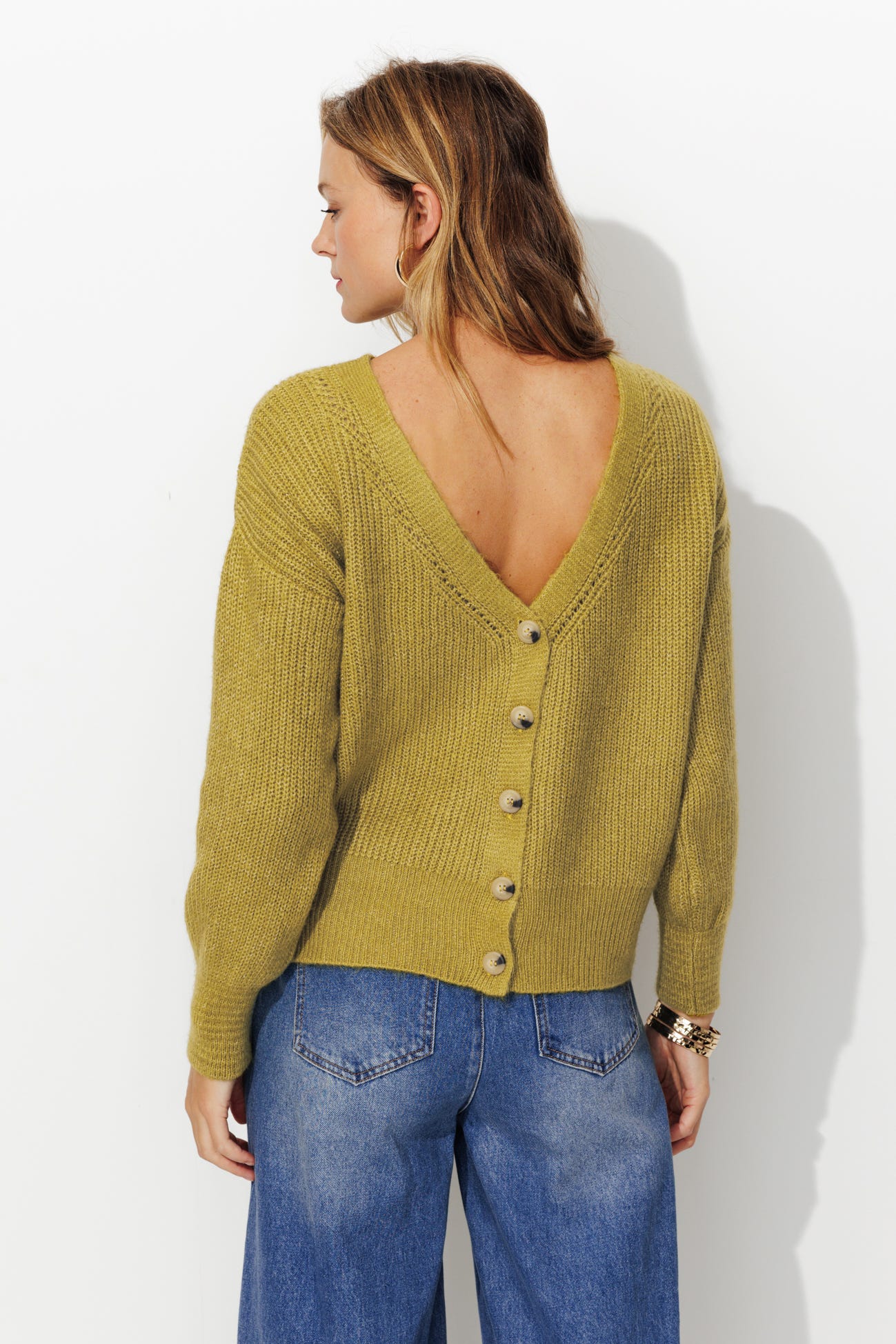 Cardigan côtelé recto/verso