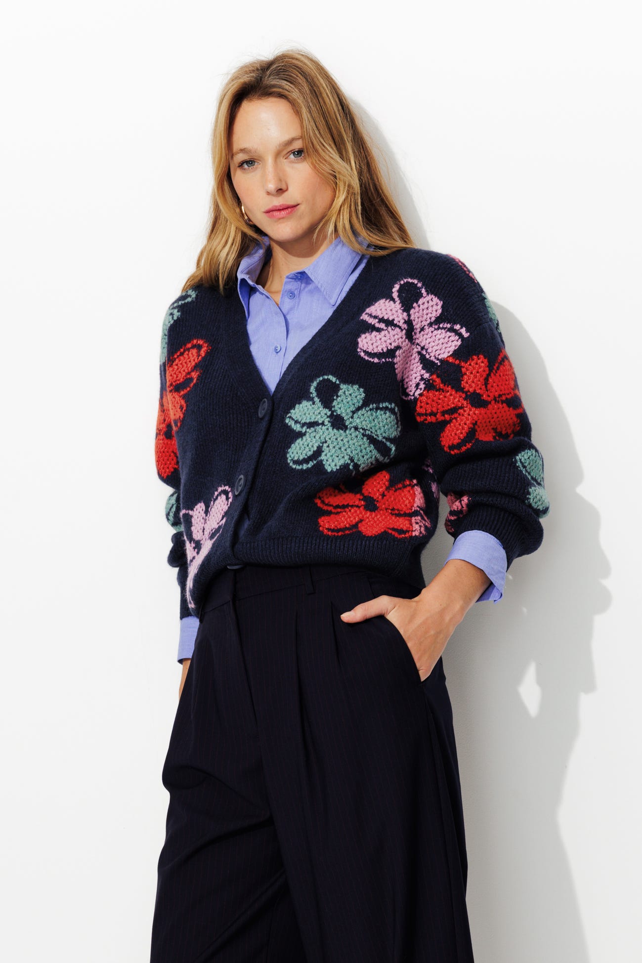 Cardigan à fleurs Femme