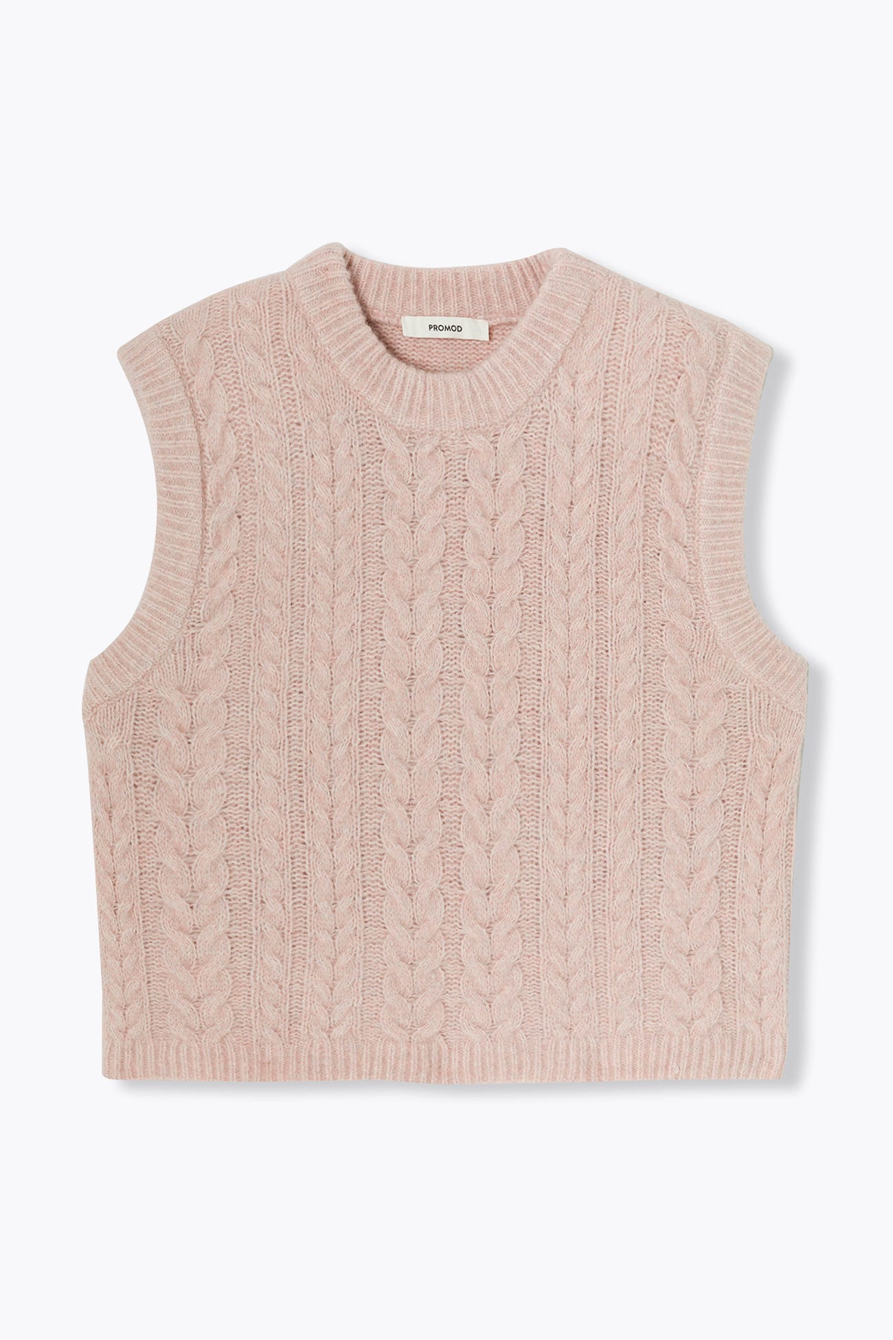 Maglia smanicata a trecce