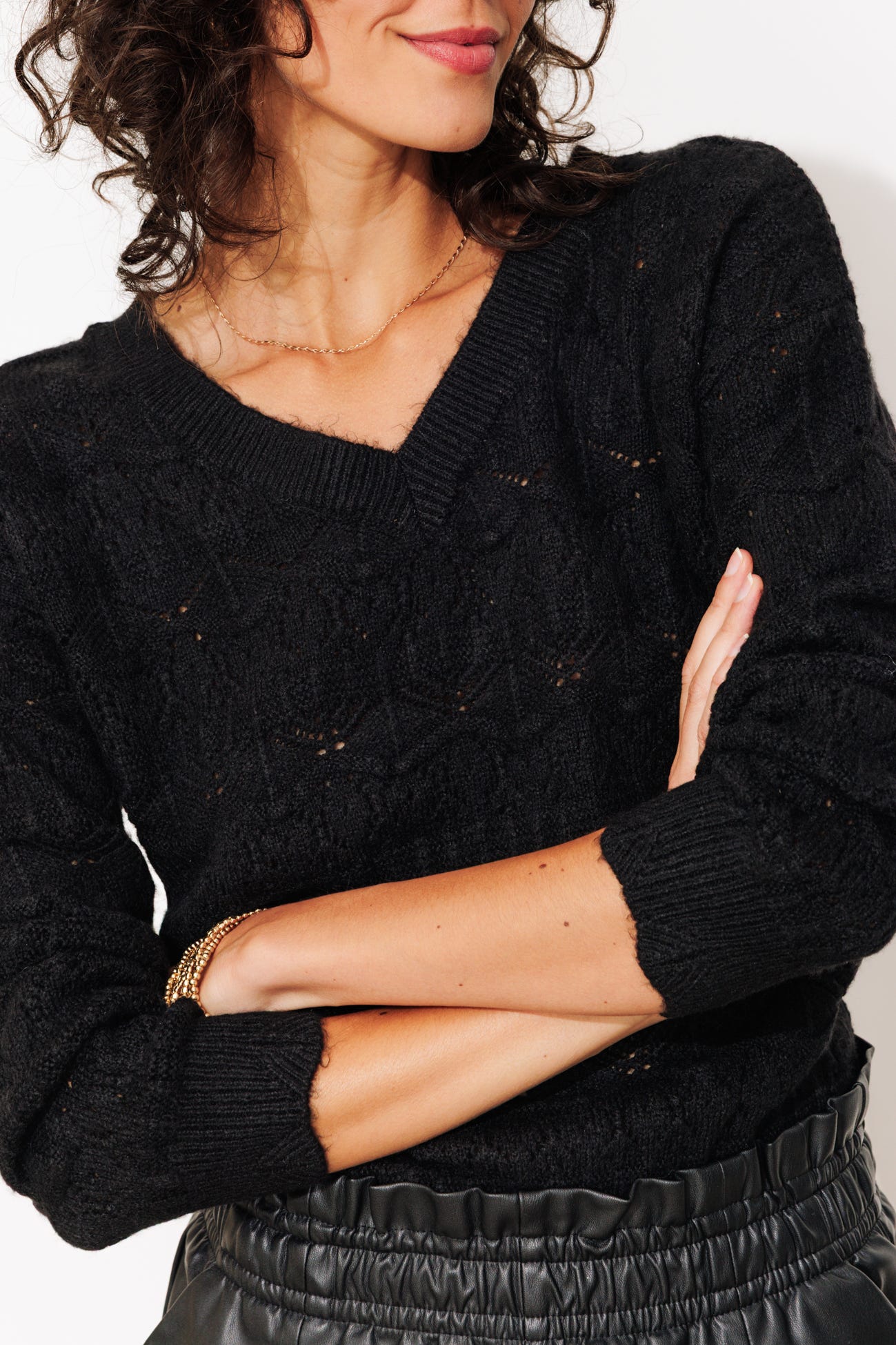 Recto/Verso-Pullover m. Spitze