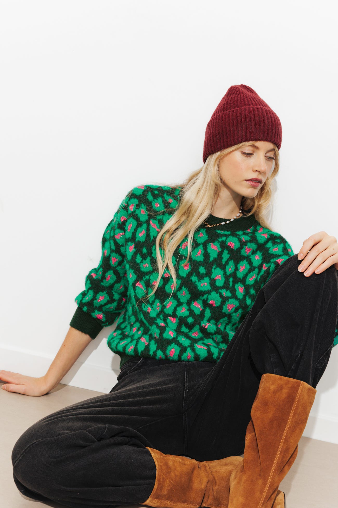 Sweterek w panterkę