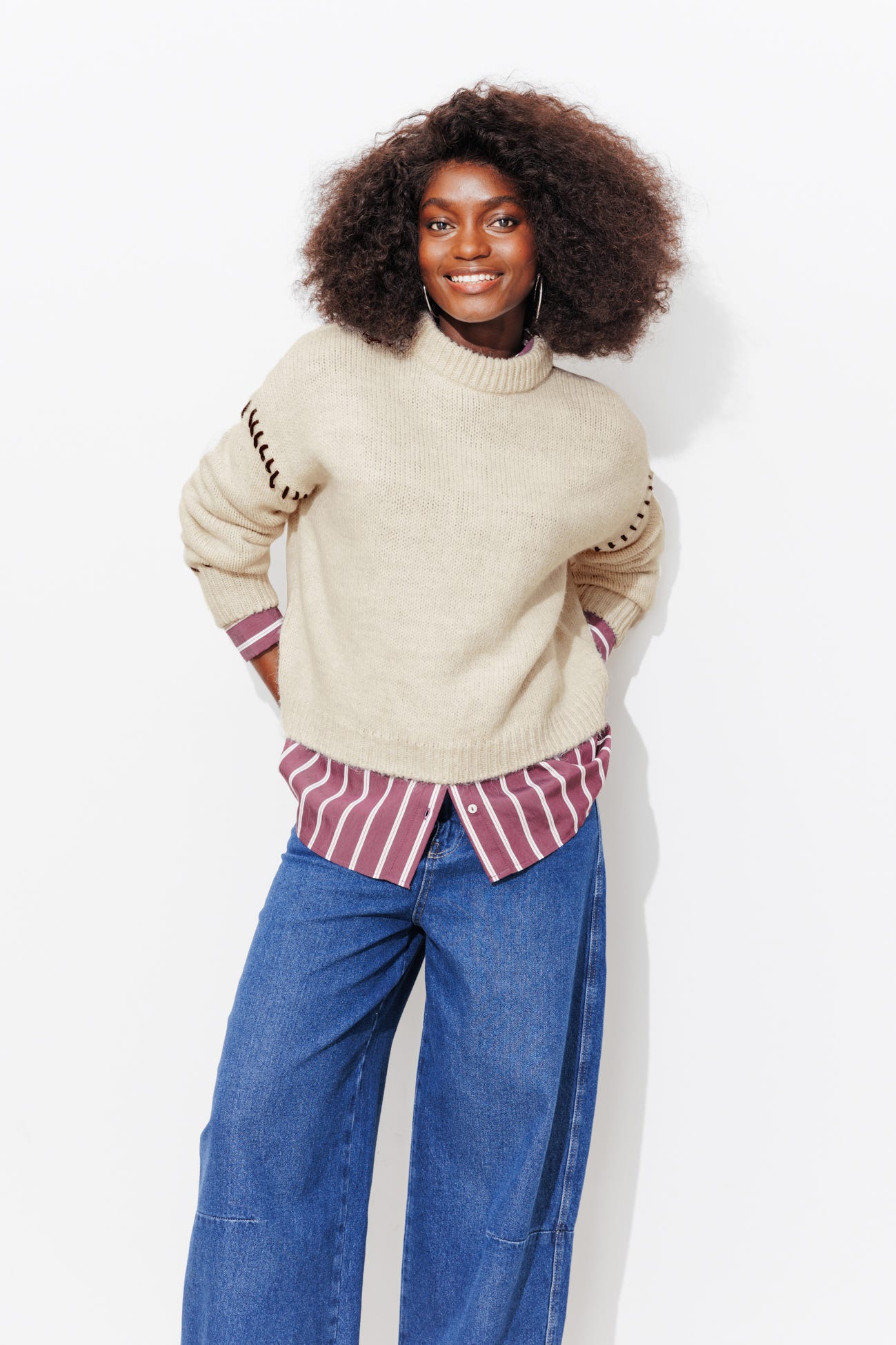 Pull court en maille Femme