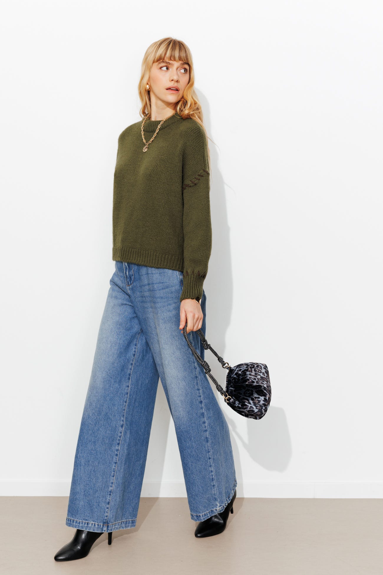 Pull court en maille Femme