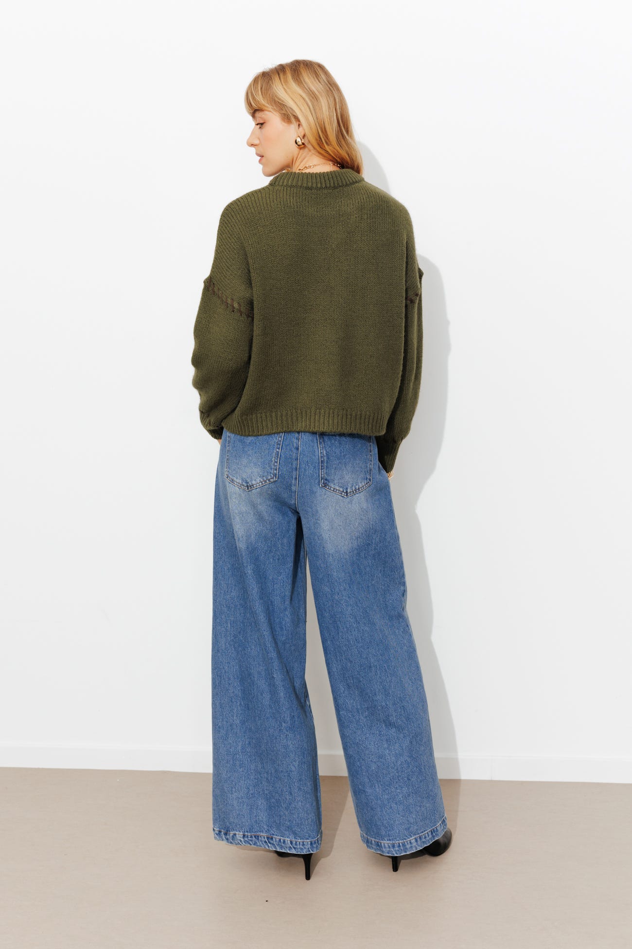 Pull court en maille Femme