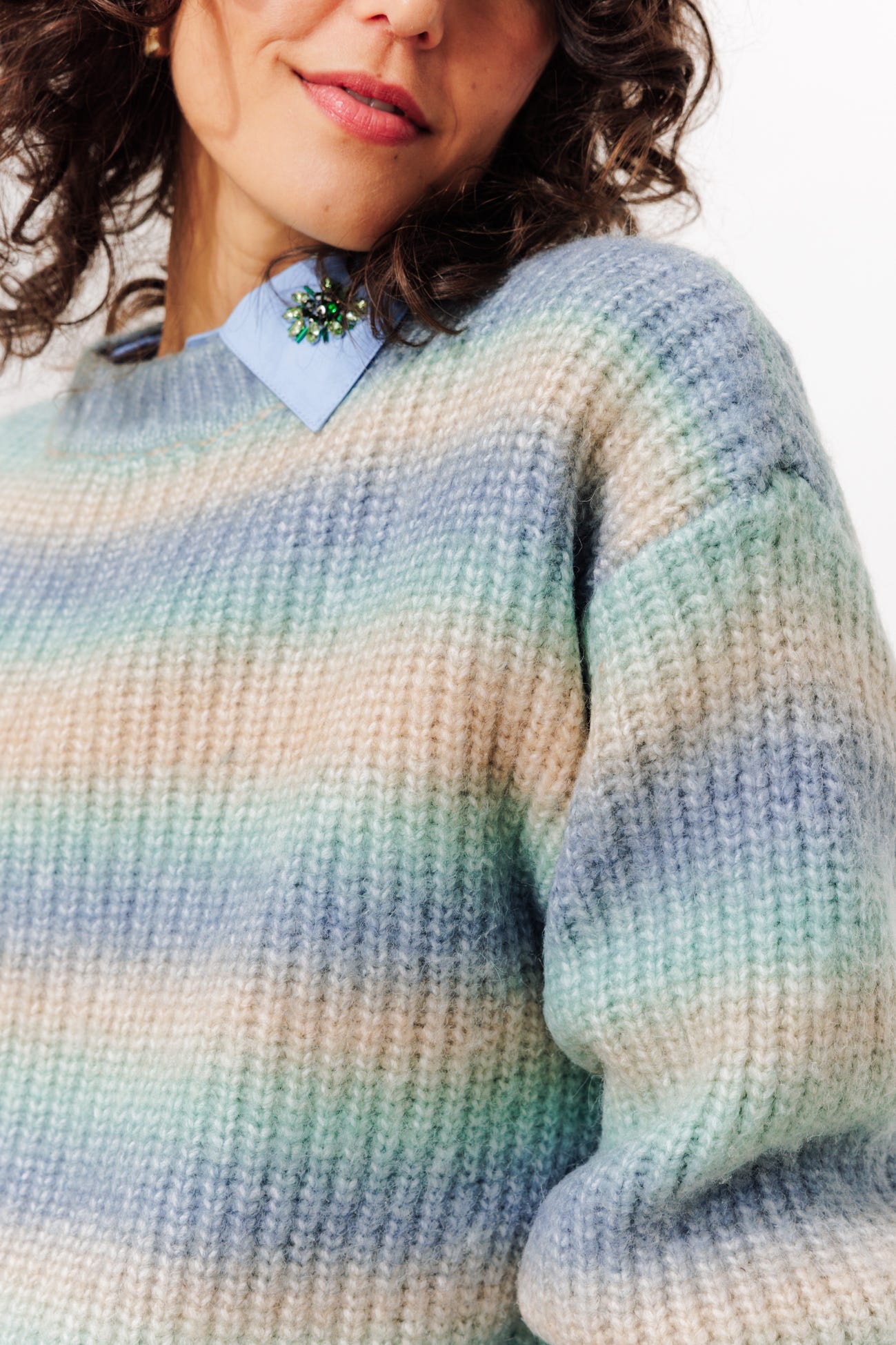 Pull côtelé rainbow Femme