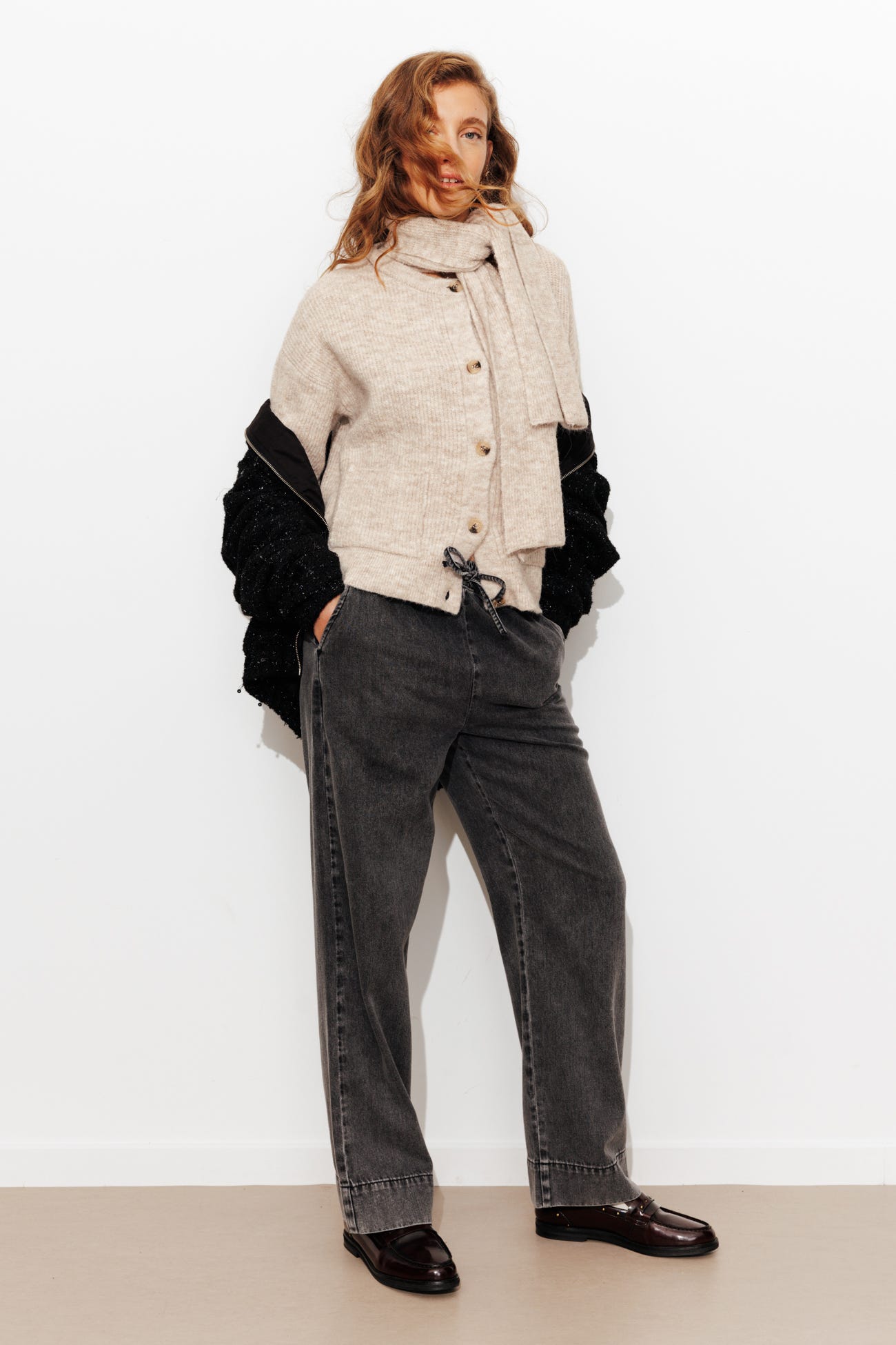 Gilet à écharpe Femme