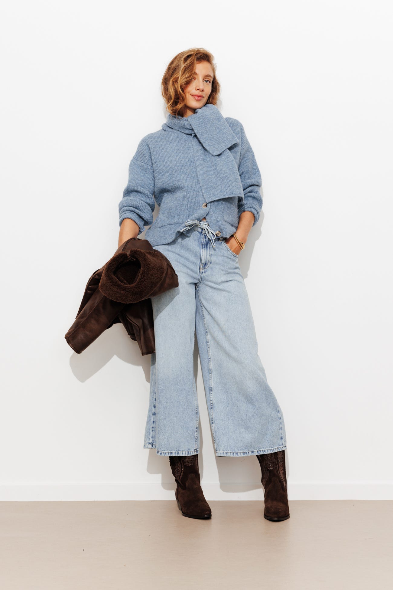 Gilet à écharpe Femme