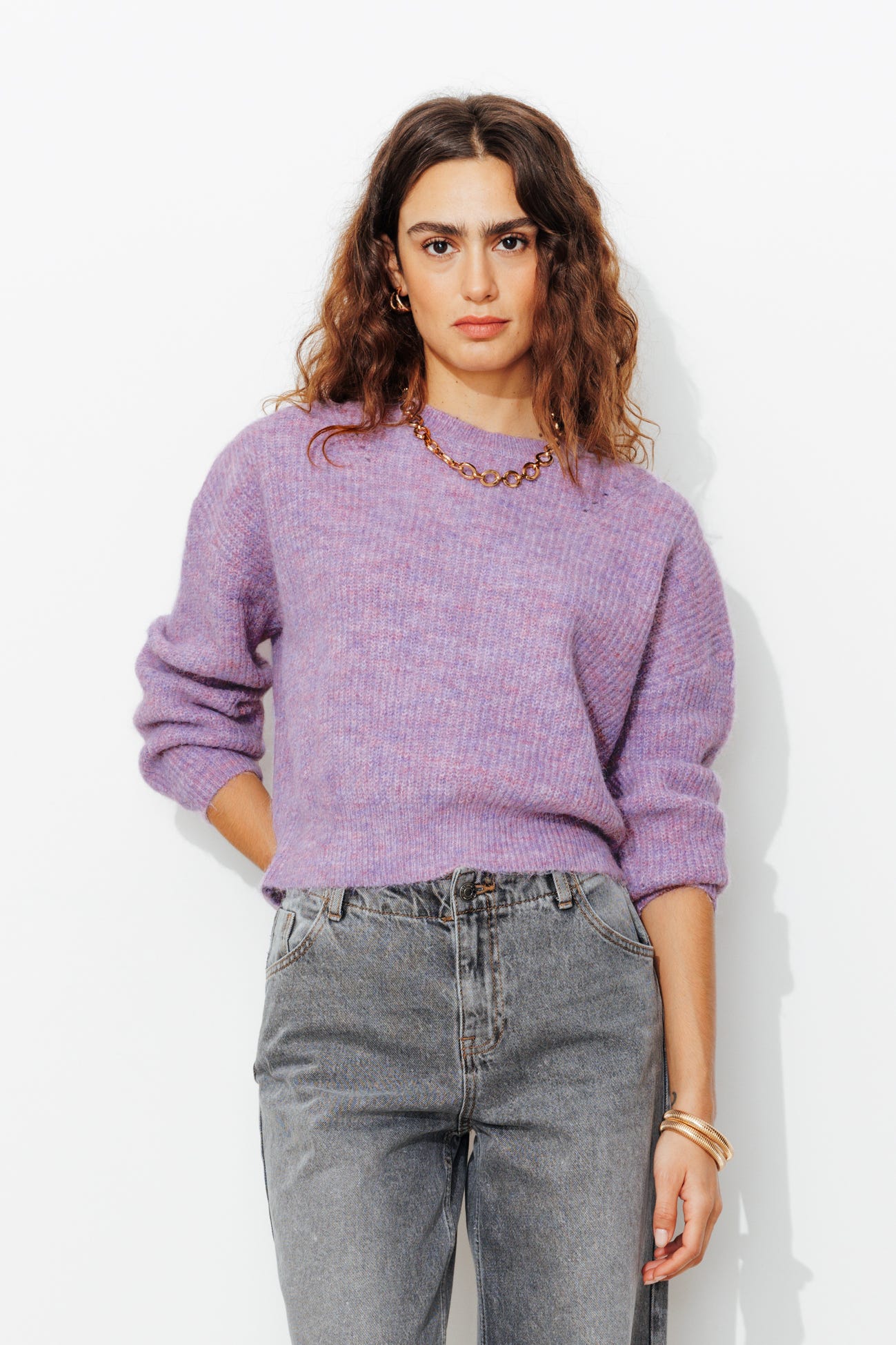 Pull col rond Femme