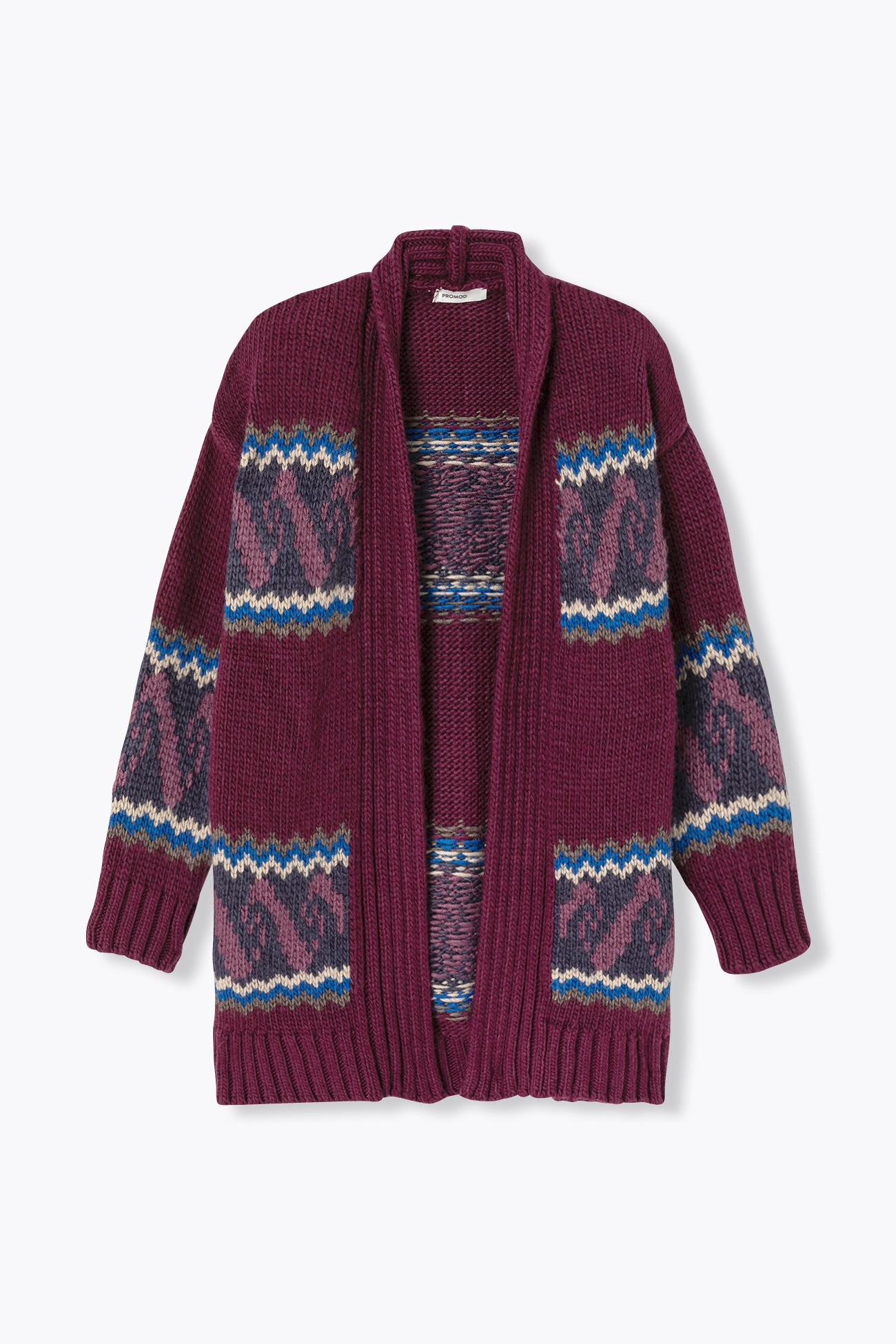 Long cardigan jacquard Femme