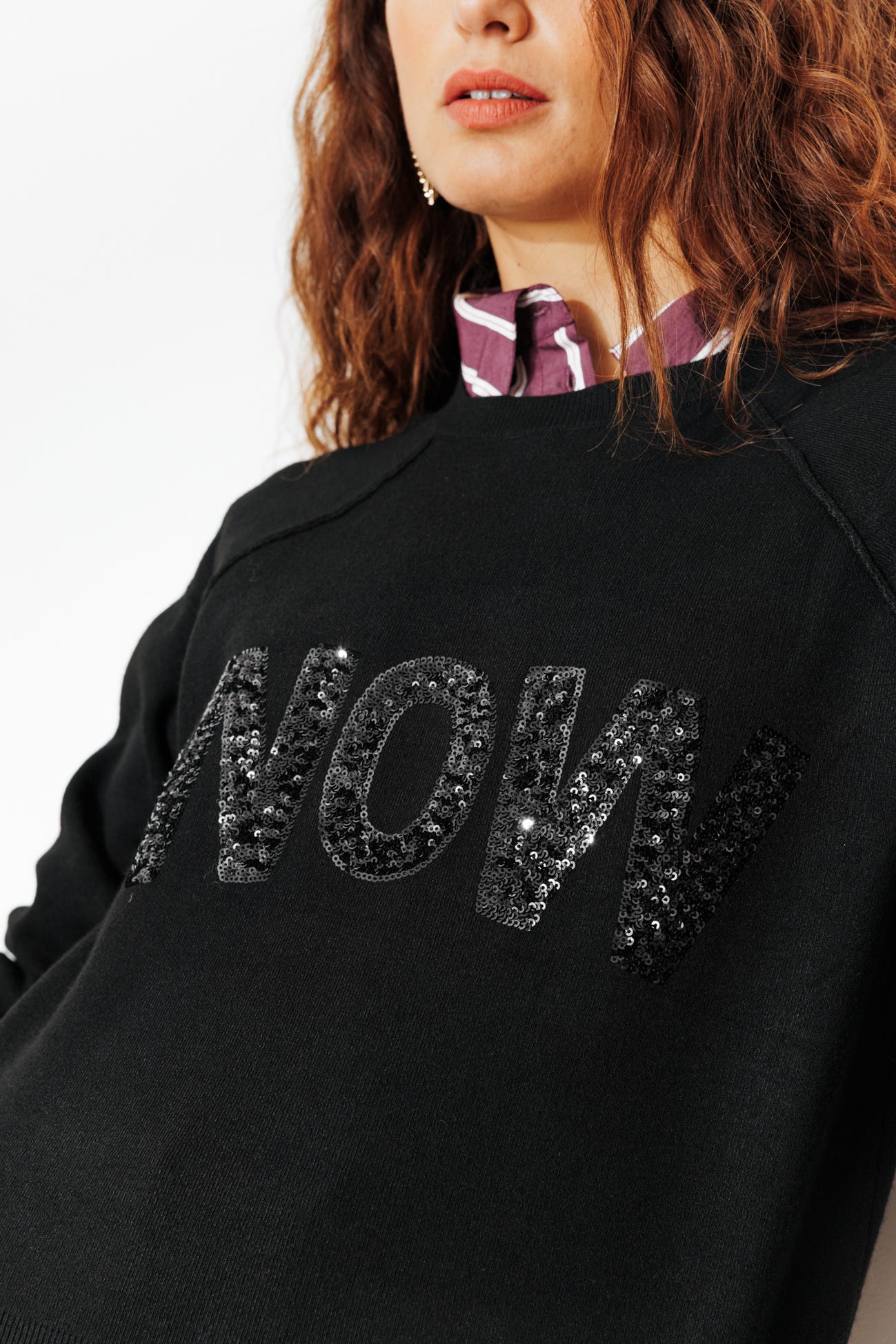 Maglia con slogan WOW