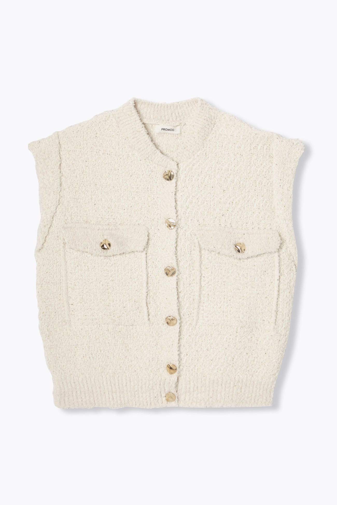 Glitzy sleeveless cardigan