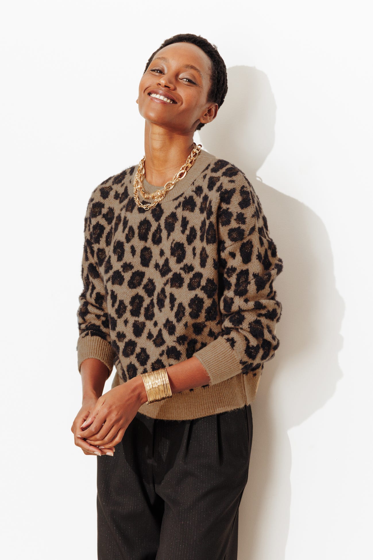 Glitzy leopard jumper