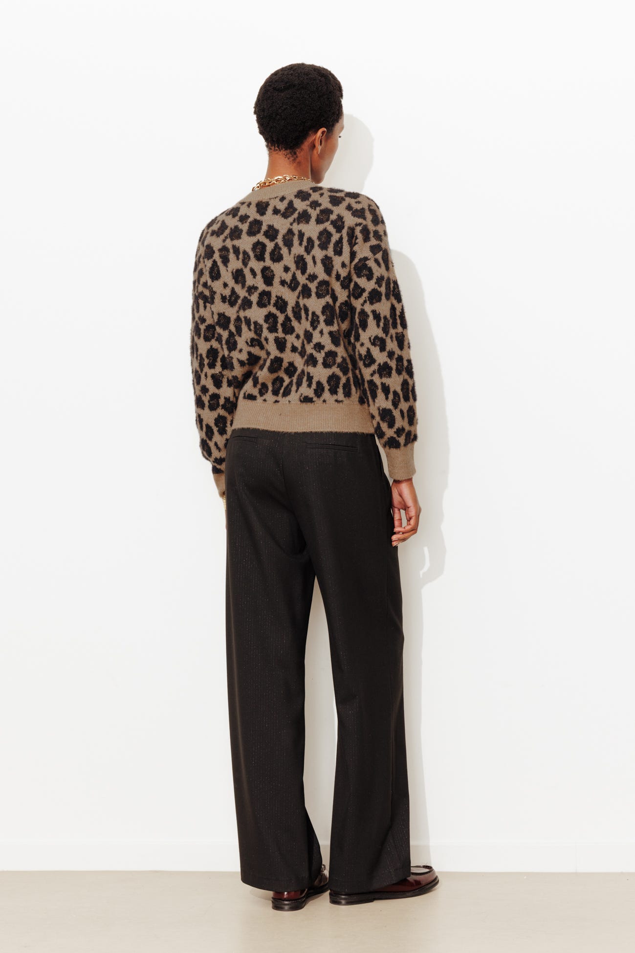 Pull léopard irisé Femme